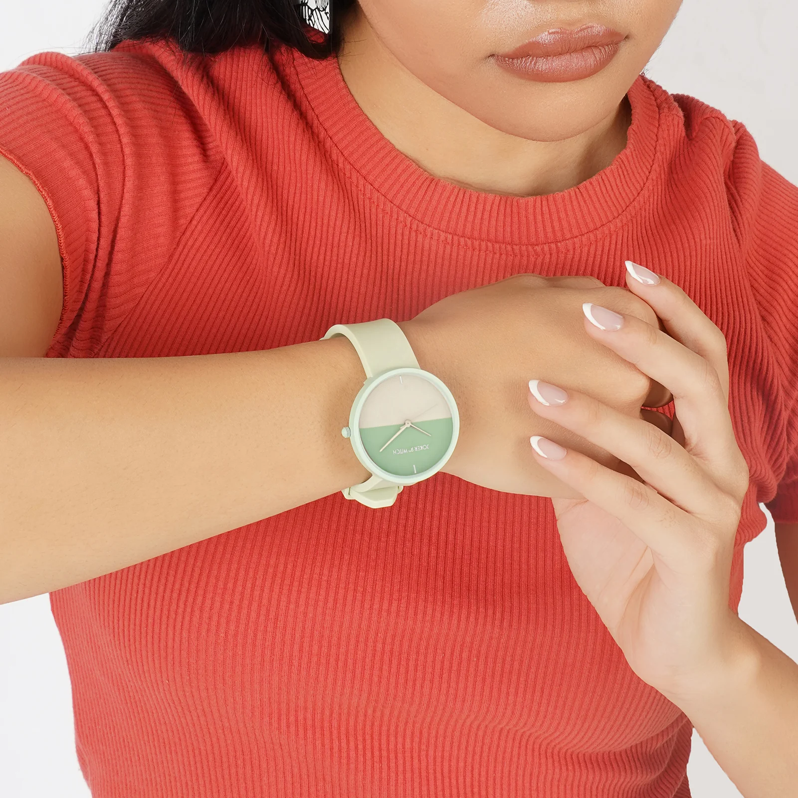 Duet Vibrance Green Large Dial Silicone Strap Unisex Watch - Image 2