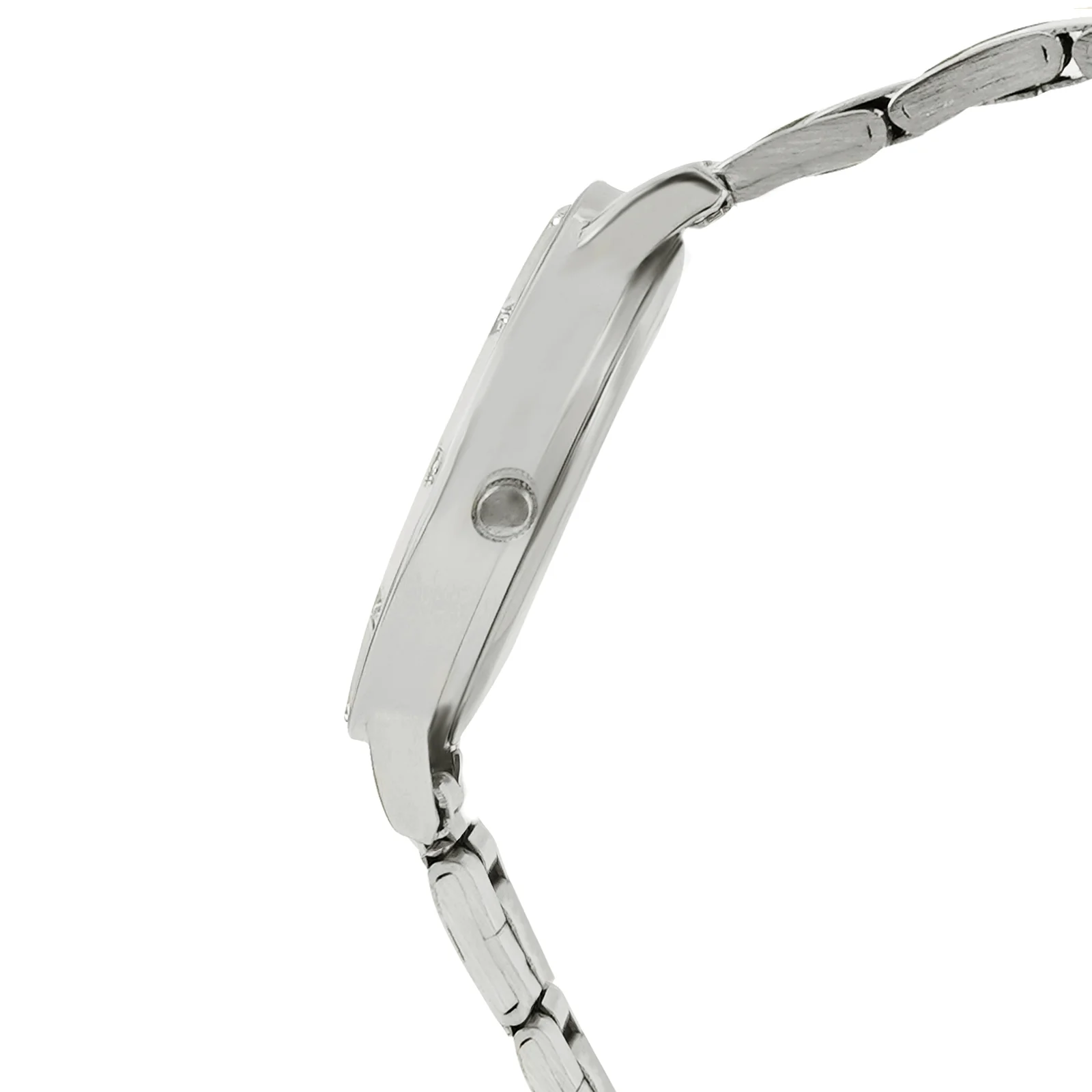 Dusk Black Large Rhinestone Dial Silver Linked Chain Strap Women's Watch - Image 5
