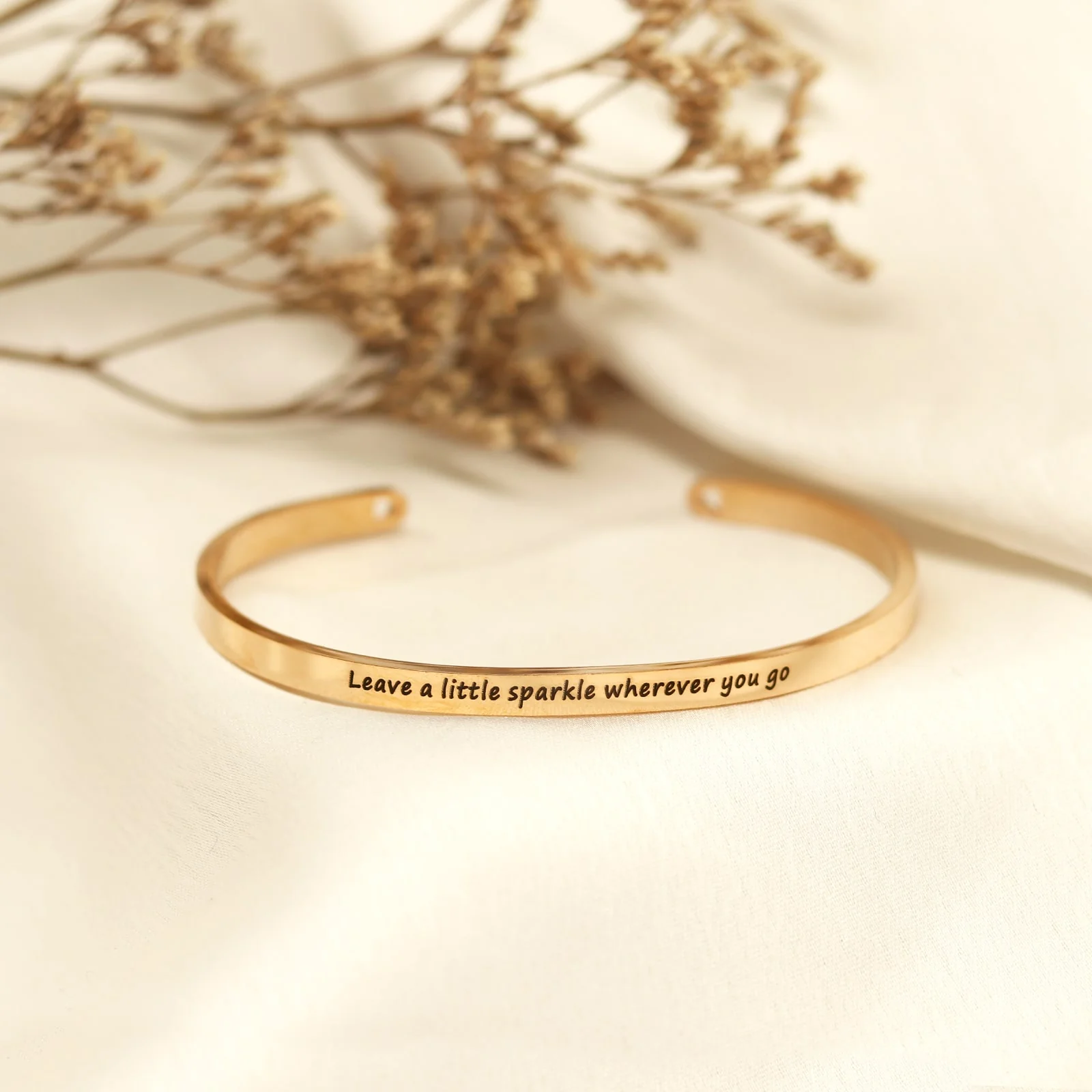 Leave A Little Sparkle Wherever You Go Rose Gold Mantra Band - Image 2