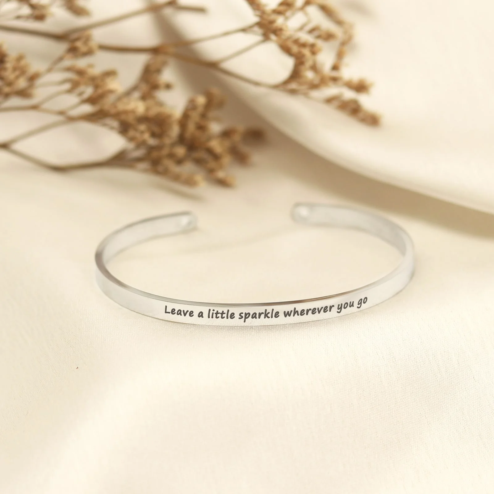 Leave A Little Sparkle Wherever You Go Silver Mantra Band - Image 2