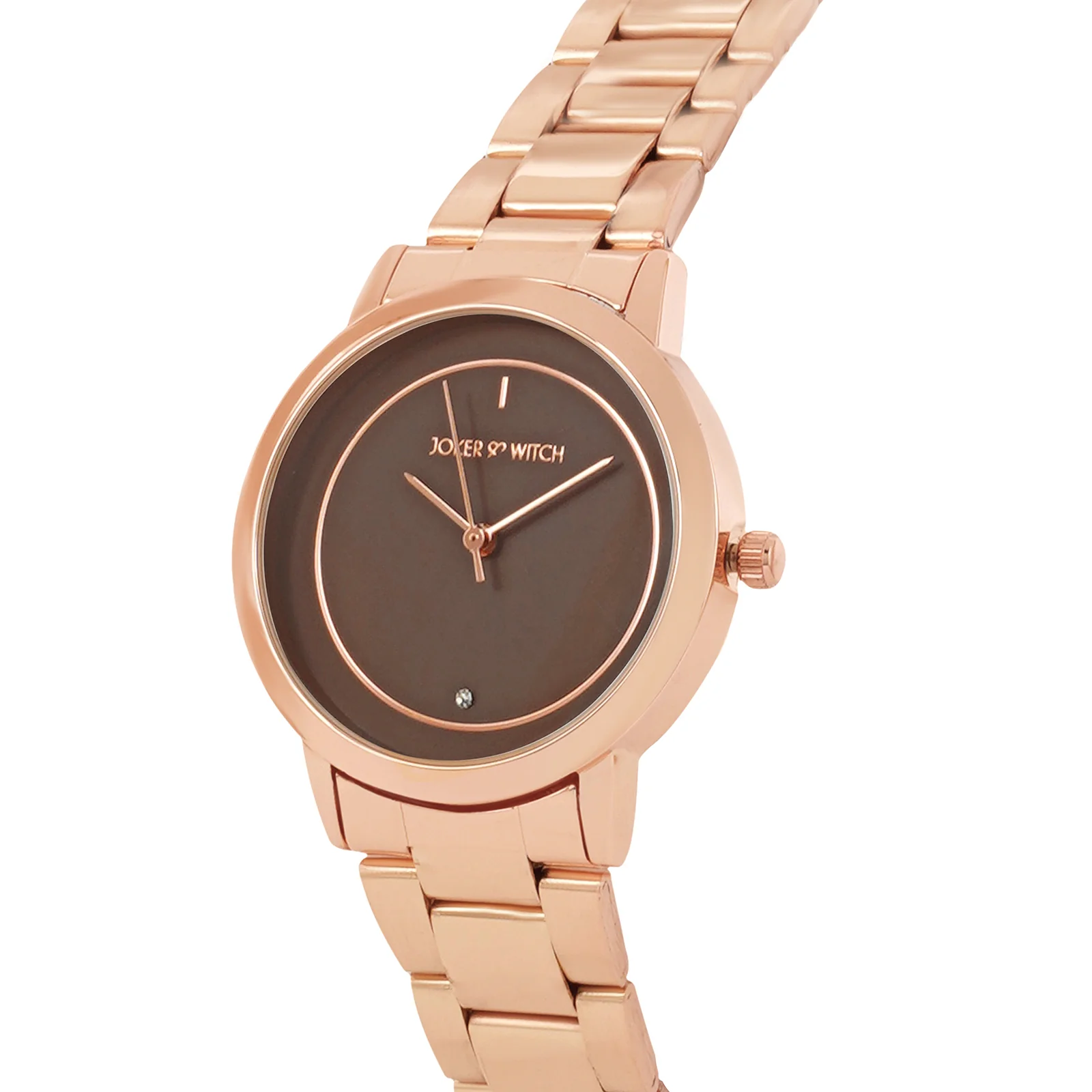 Eclipse Taupe Medium Dial Rose Gold Linked Chain Strap Women's Watch - Image 4