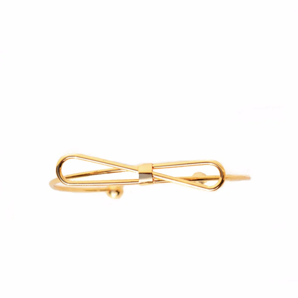 Elegant Bow Open Cuff Gold Bracelet - Image 4