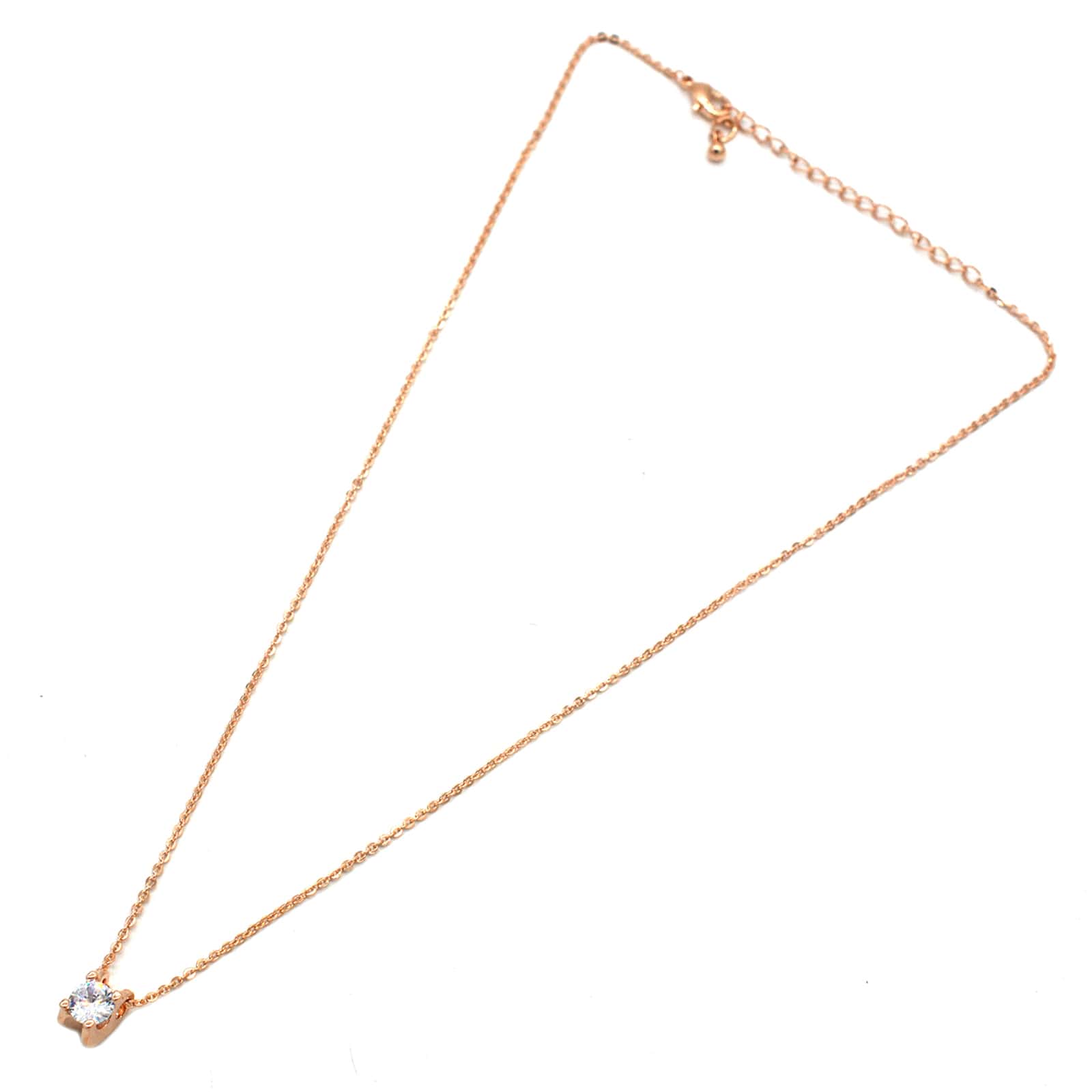 Elegant Rhinestone Charm Rosegold Necklace - Image 4
