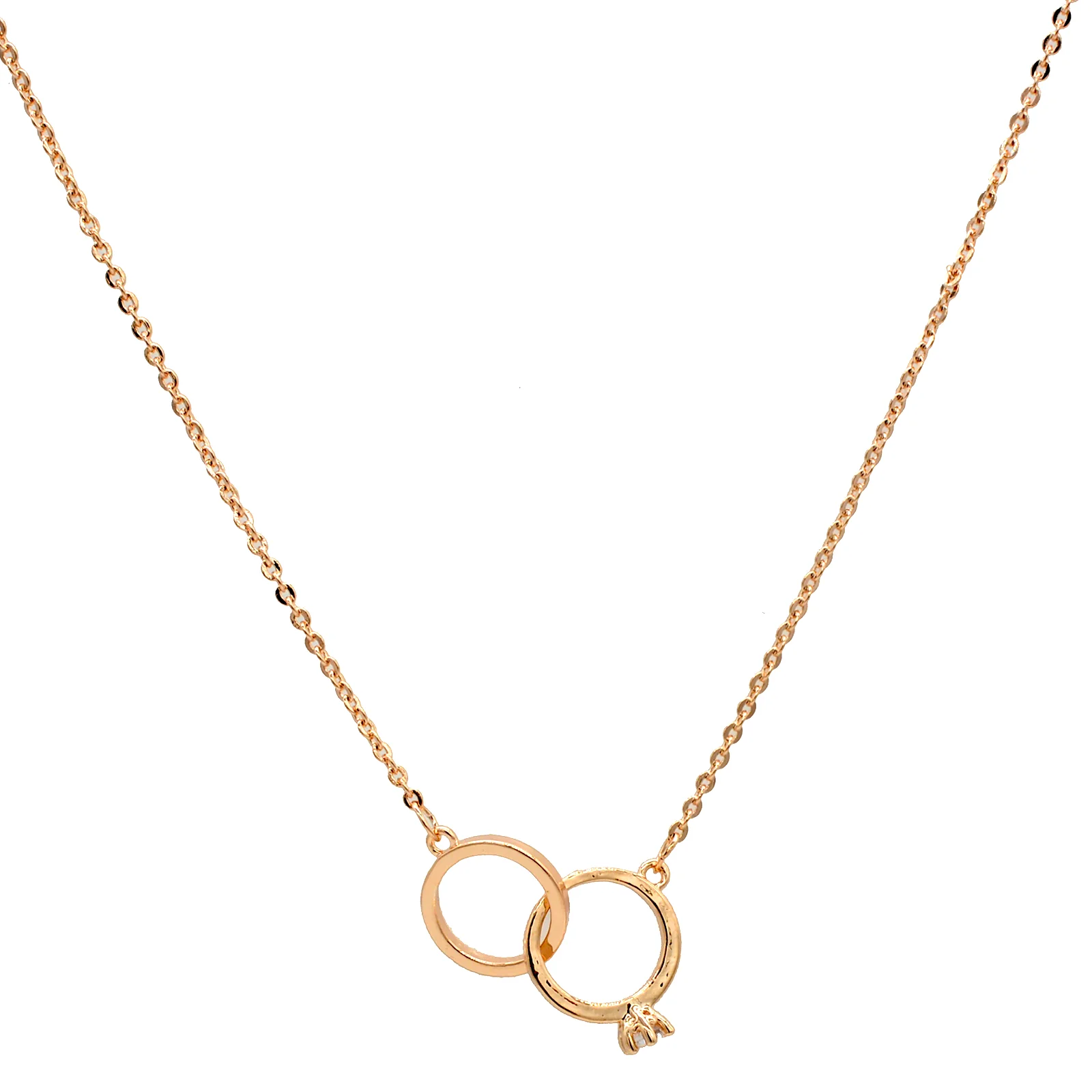 Elegant Ring Charm Rosegold Necklace - Image 3