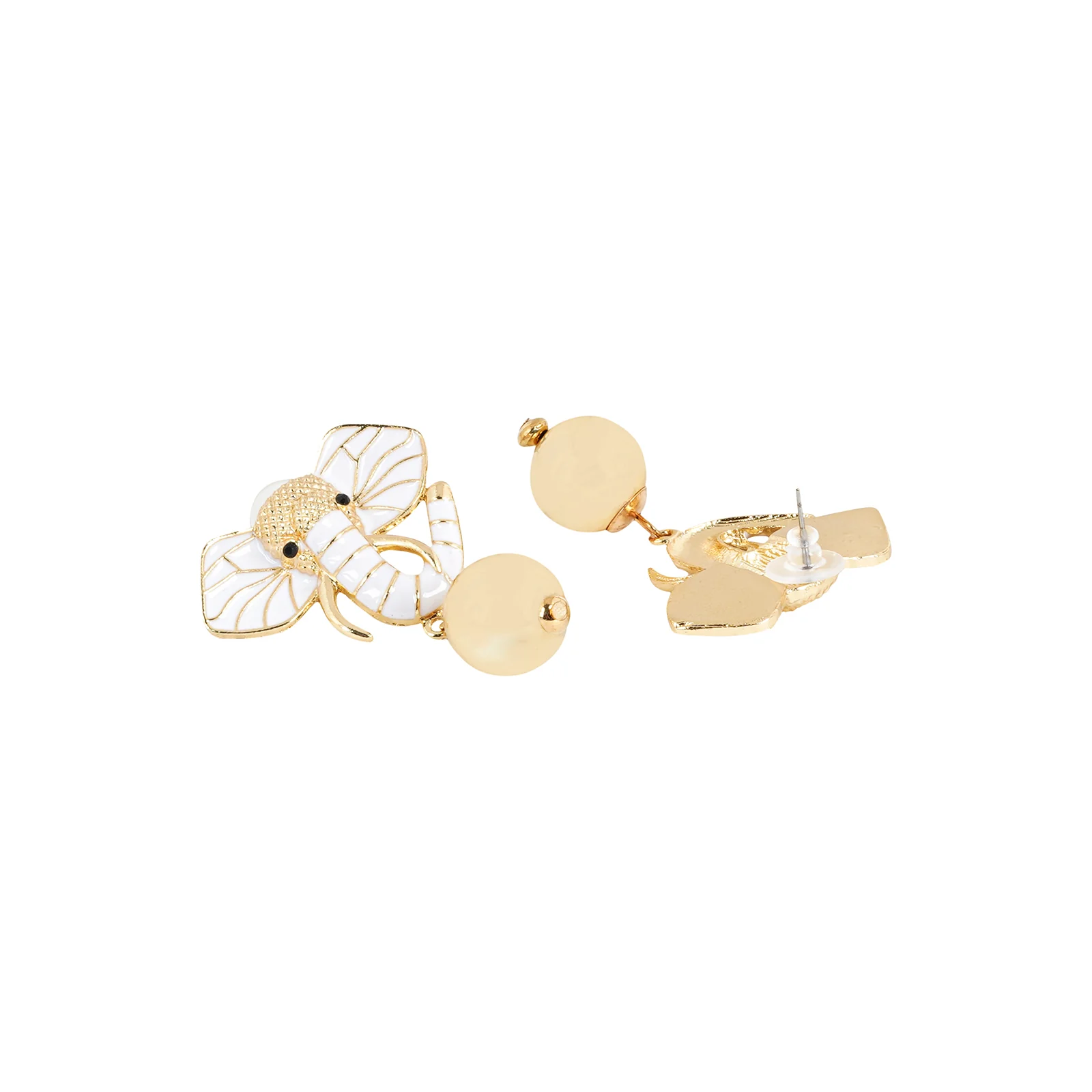 Eli The Elephant White And Gold Earring - Image 5