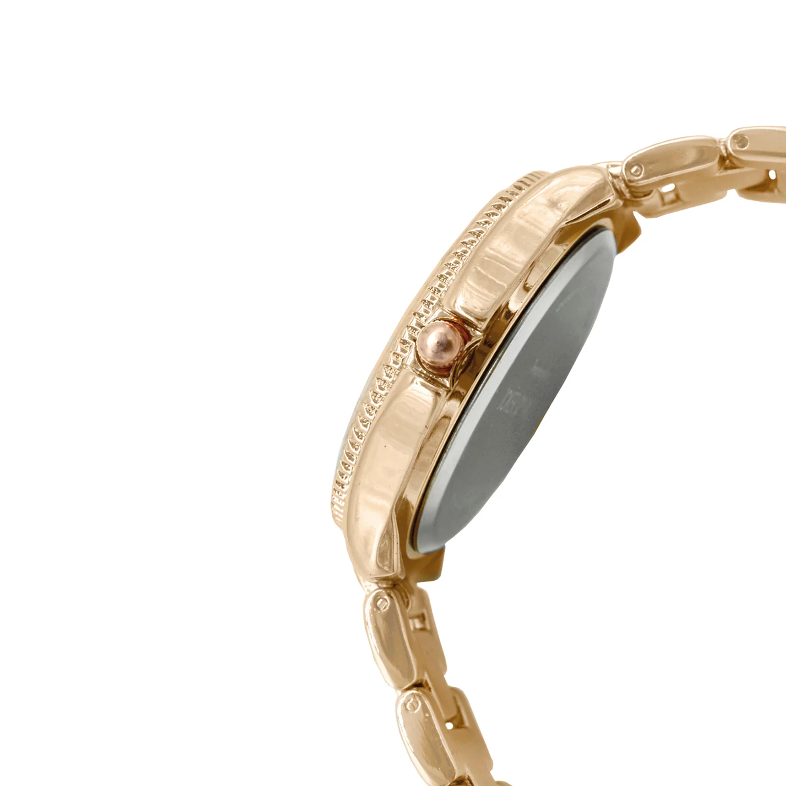 Ella Black Medium Dial Rose Gold Linked Chain Strap Women's Watch - Image 3