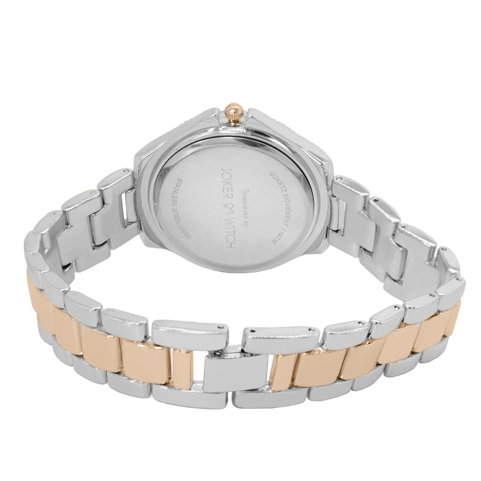 Ella White Medium Dial Dual Tone Linked Chain Strap Women's Watch - Image 4