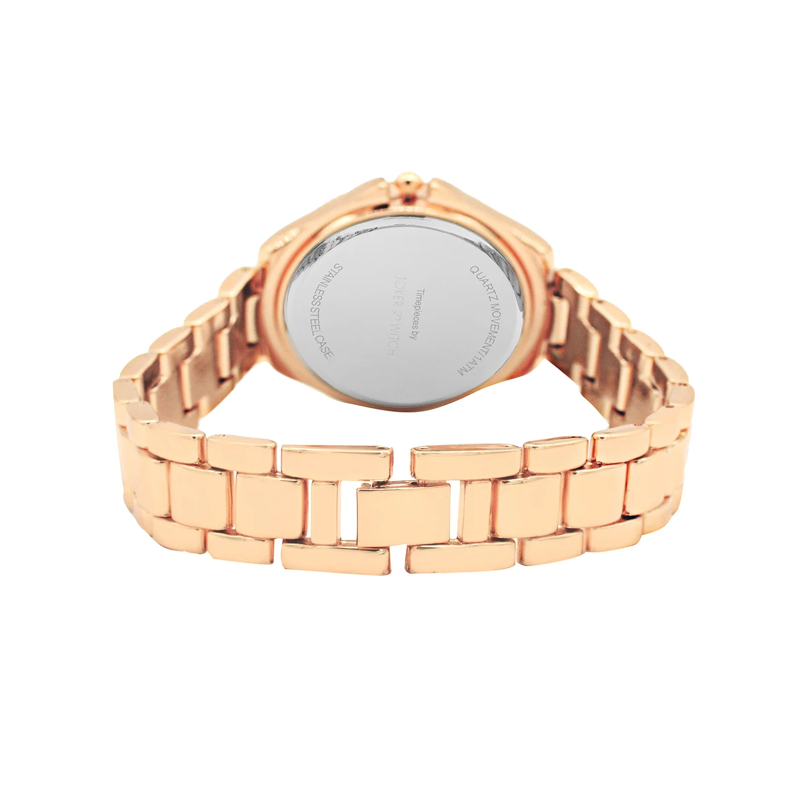 Ella White Medium Dial Rose Gold Linked Chain Strap Women's Watch - Image 7