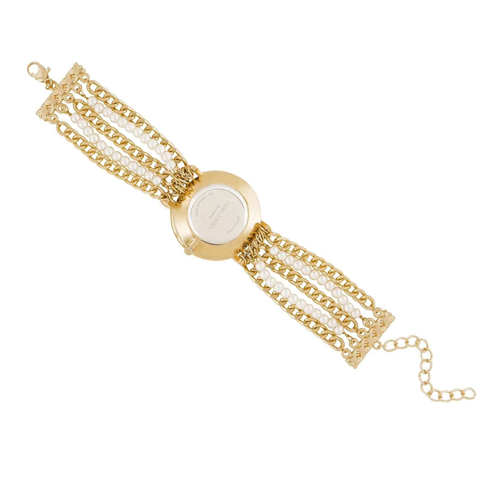 Elloria White MOP Medium Dial Gold Pearl Strap Women's Watch - Image 8