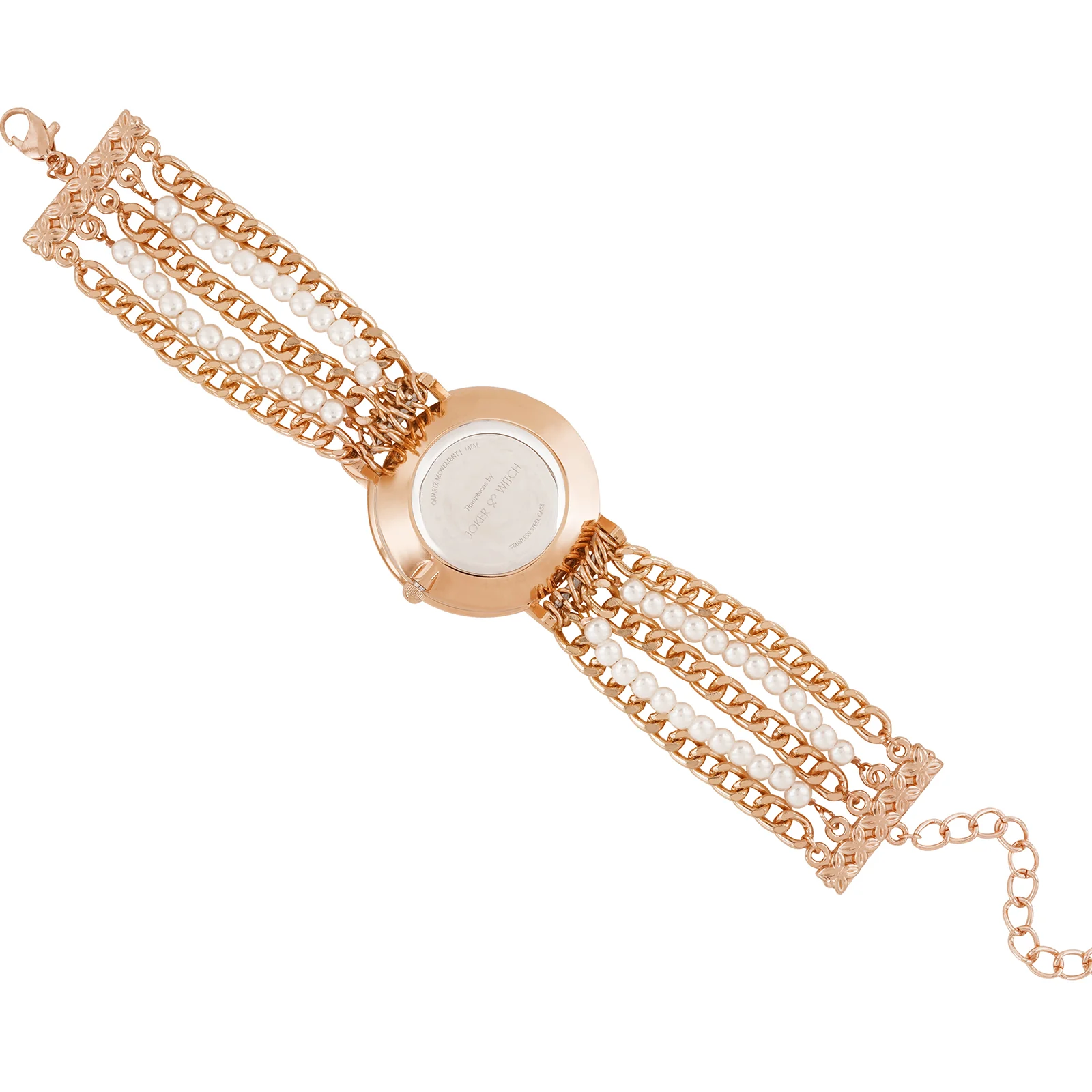 Elloria White MOP Medium Dial Rose Gold Pearl Strap Women's Watch - Image 8