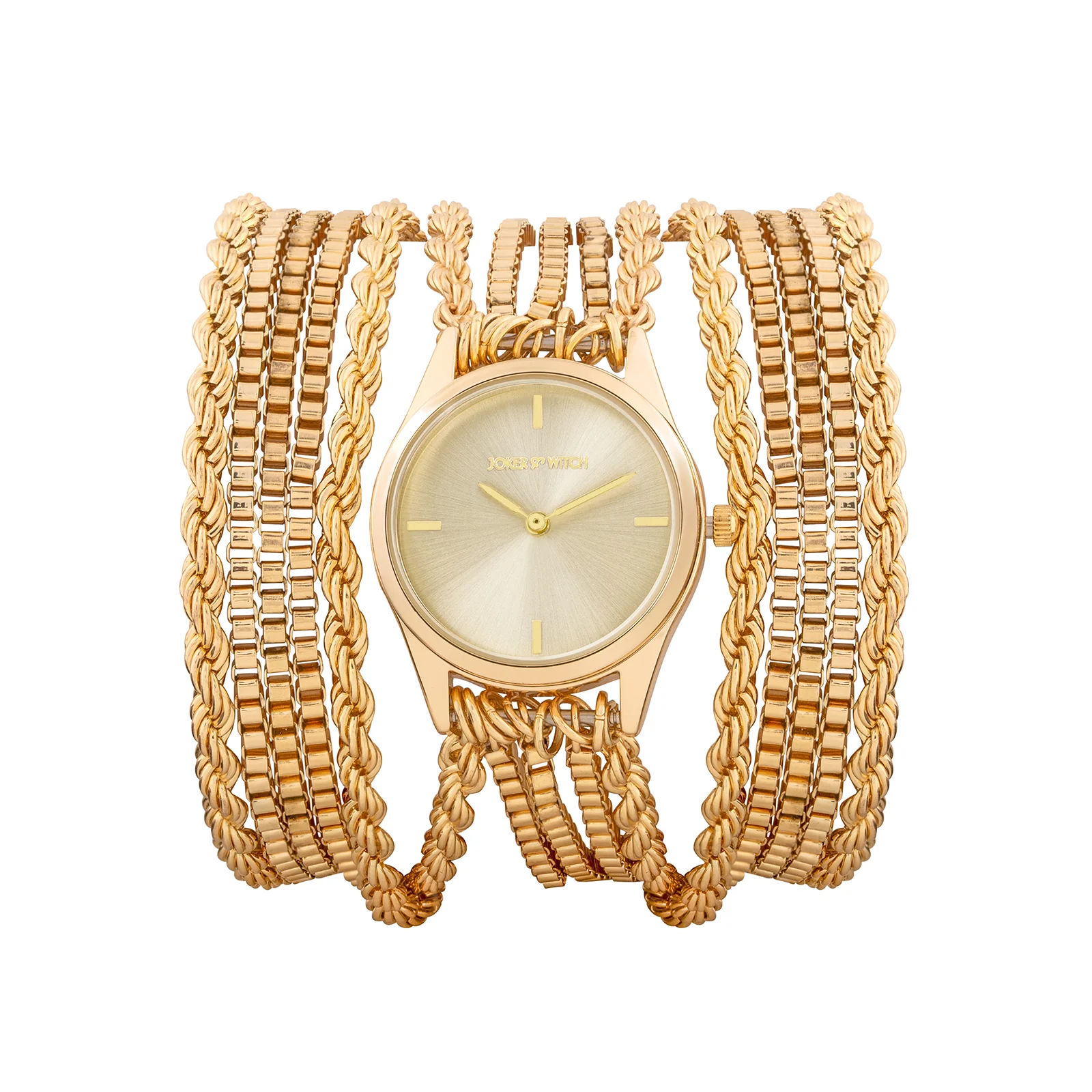 Eltina Gold Small Dial Chain Wrap Around Strap Women's Watch - Image 3