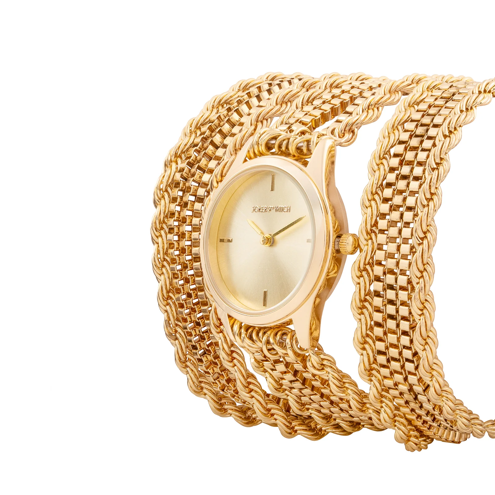 Eltina Gold Small Dial Chain Wrap Around Strap Women's Watch - Image 4