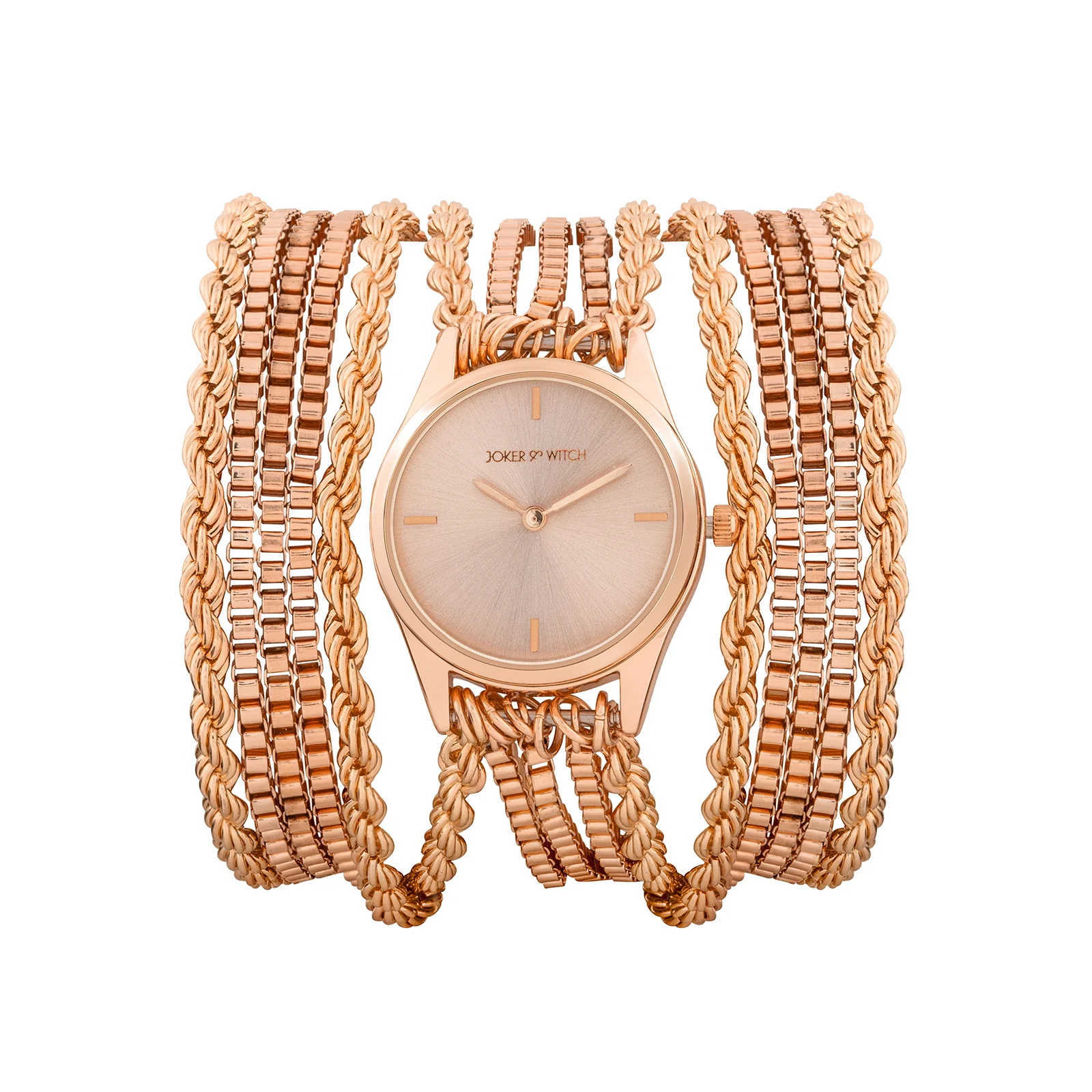 Eltina Rose Gold Small Dial Chain Wrap Around Strap Women's Watch - Image 3