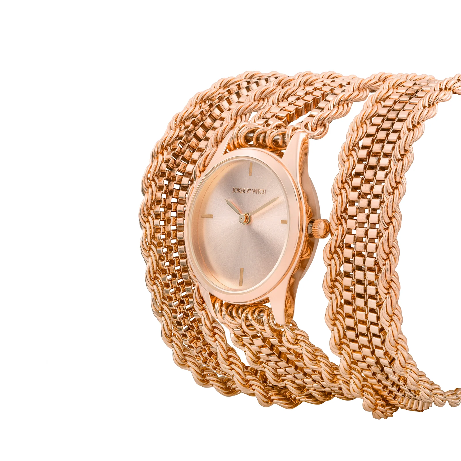 Eltina Rose Gold Small Dial Chain Wrap Around Strap Women's Watch - Image 4