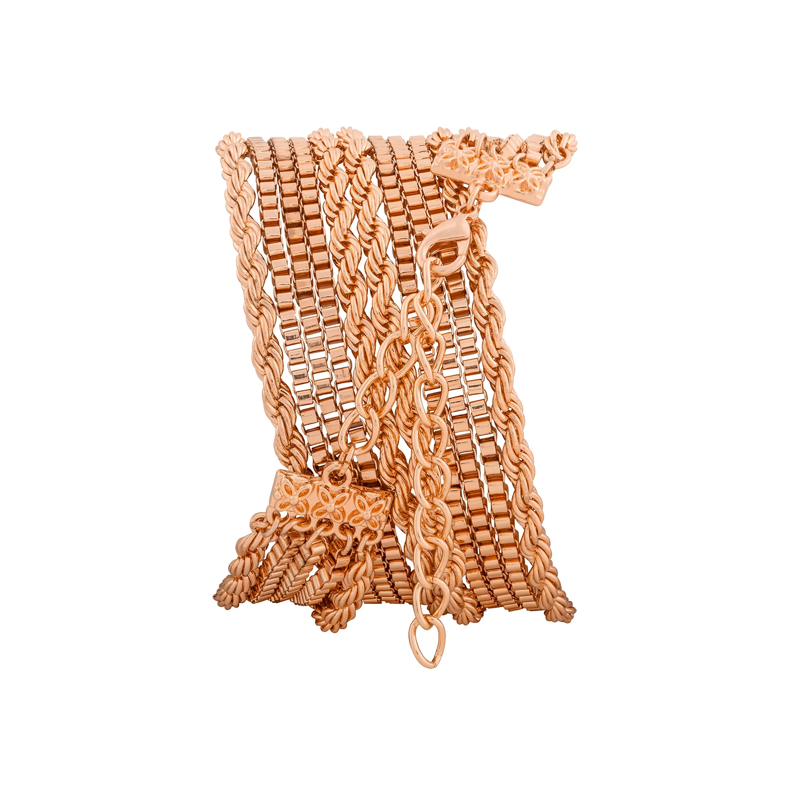 Eltina Rose Gold Small Dial Chain Wrap Around Strap Women's Watch - Image 5