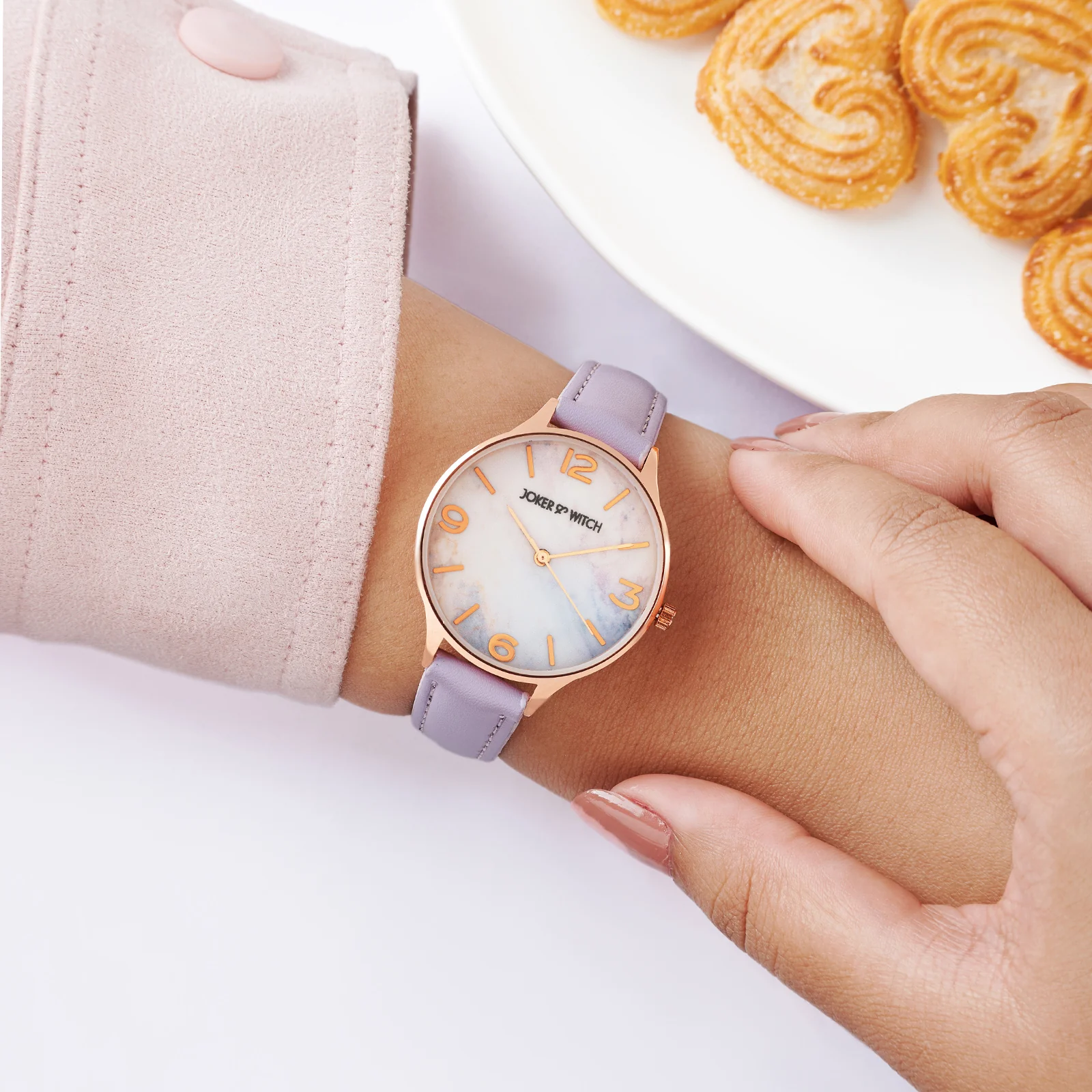 Elysian Medium Dial Lavender PU Strap Women's Watch - Image 2