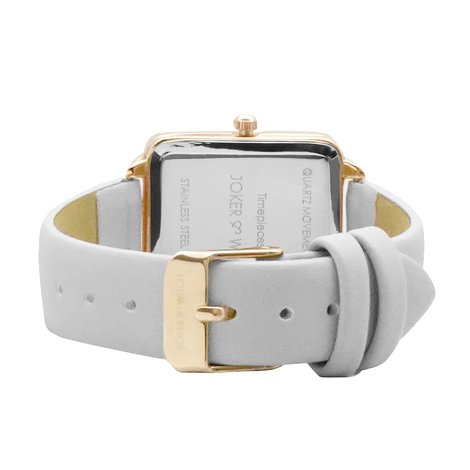 Emily Black Small Square Dial Grey PU Strap Women's Watch - Image 4