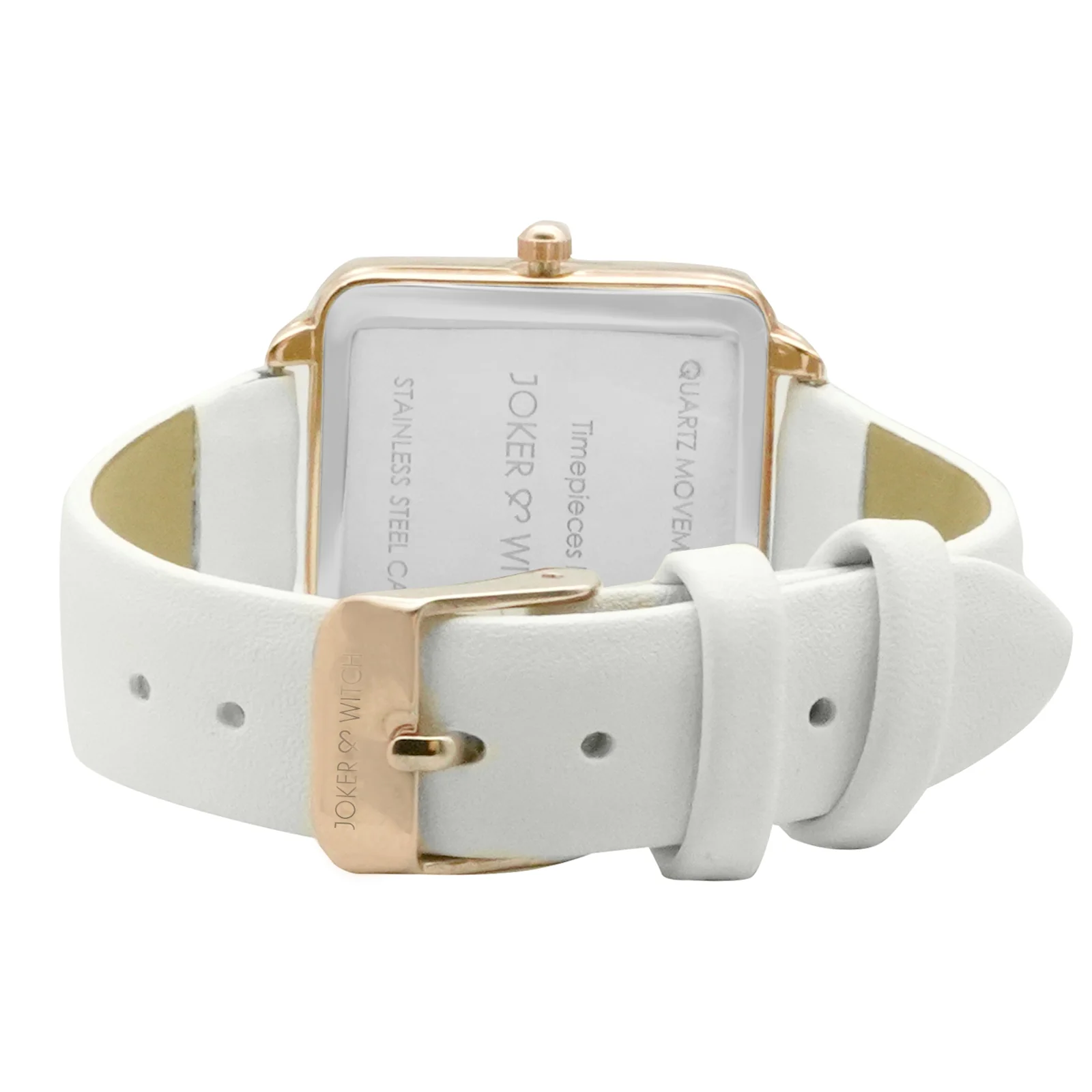 Emily White Small Square Dial PU Strap Women's Watch - Image 4