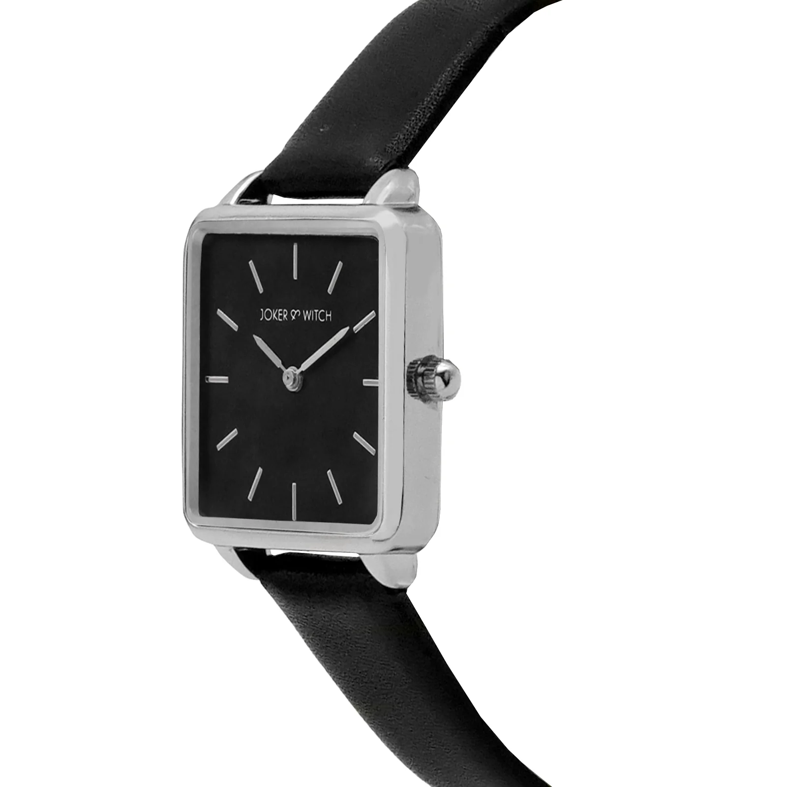 Emily Silver Black Small Square Dial PU Strap Women's Watch - Image 3