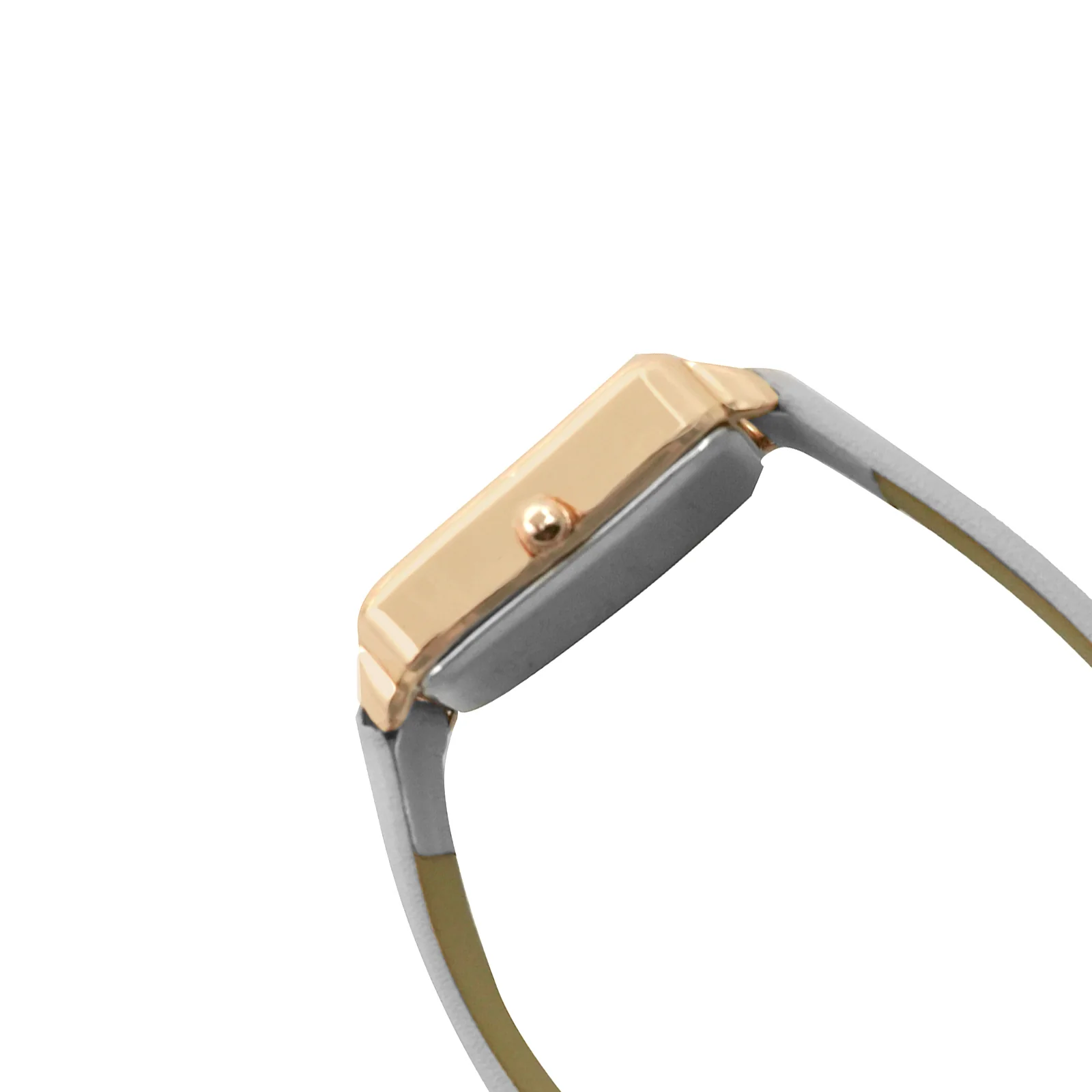 Emily White Small Square Dial Grey PU Strap Women's Watch - Image 4