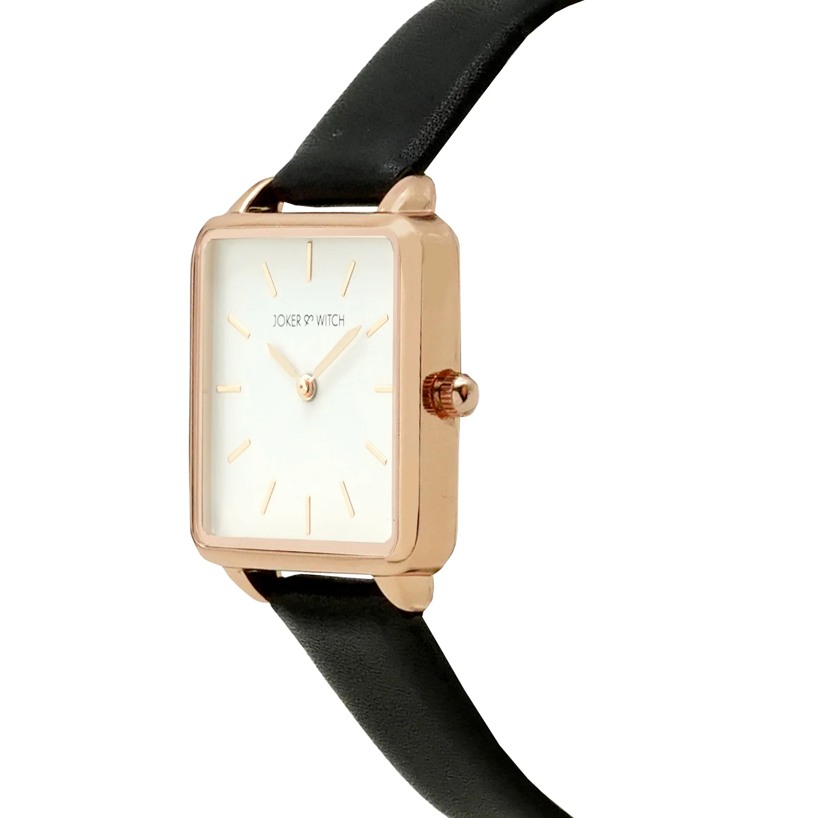 Emily White Small Square Dial Black  PU Strap Women's Watch - Image 3