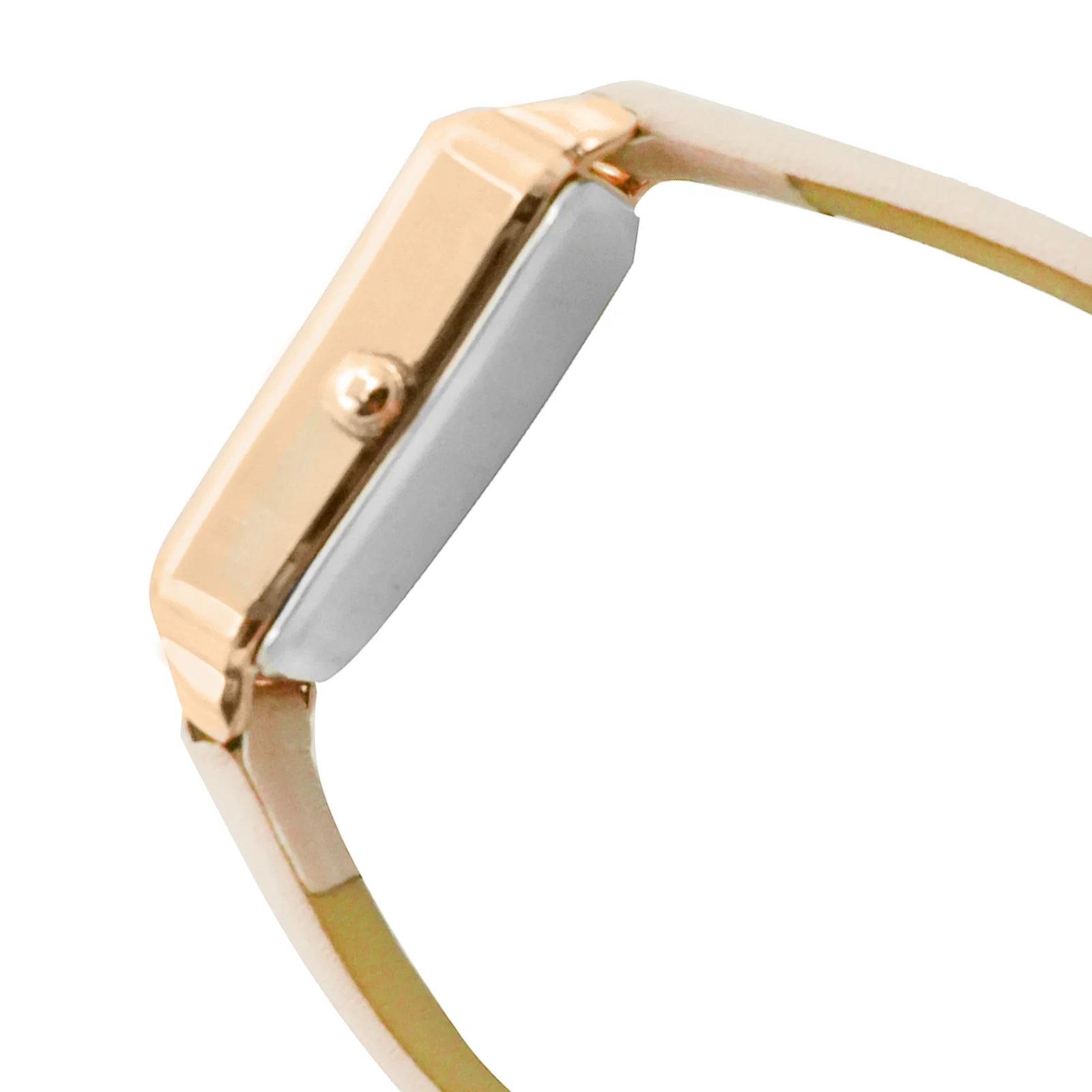 Emily White Small Square Dial Pink PU Strap Women's Watch - Image 4
