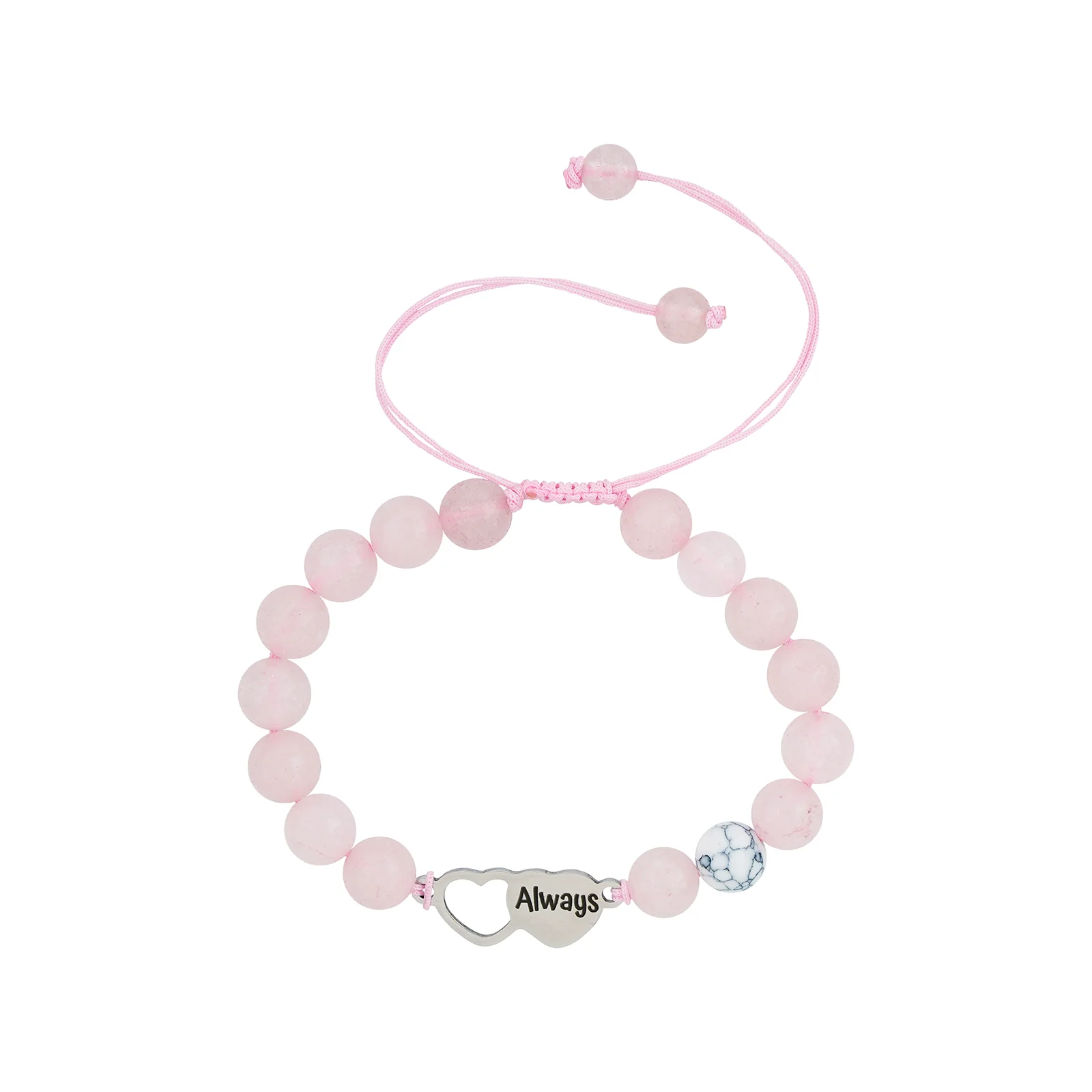 Enchanted Pink And White Couple Beaded Bracelet - Image 4