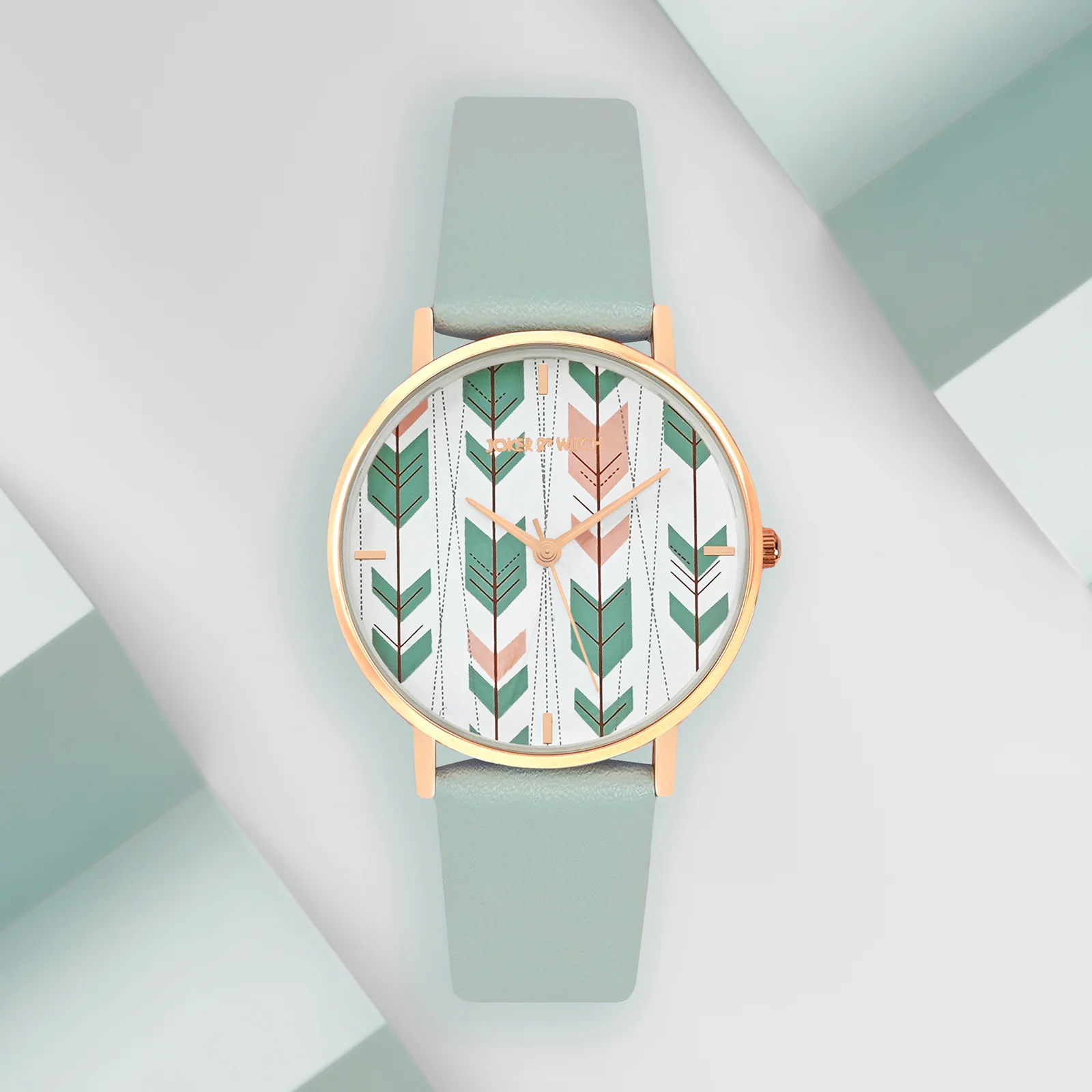 Printed Enchantress Medium Dial Green PU Strap Women's Watch - Image 3