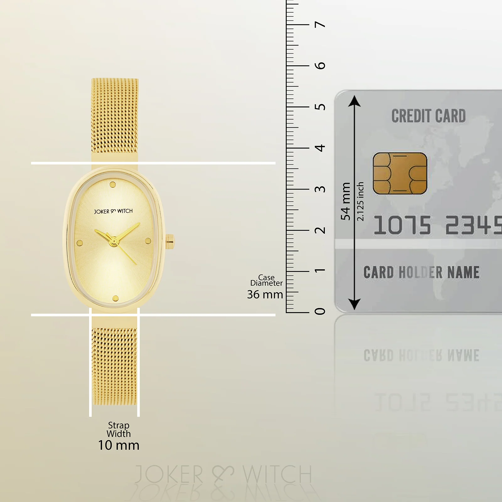 Enola Gold Small Oval Dial Mesh Strap Women's Watch - Image 8
