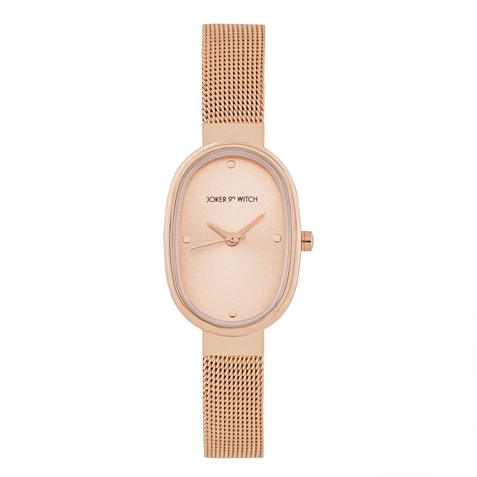 Enola Sunray Rose Gold Small Oval Dial Mesh Strap Women's Watch - Image 3