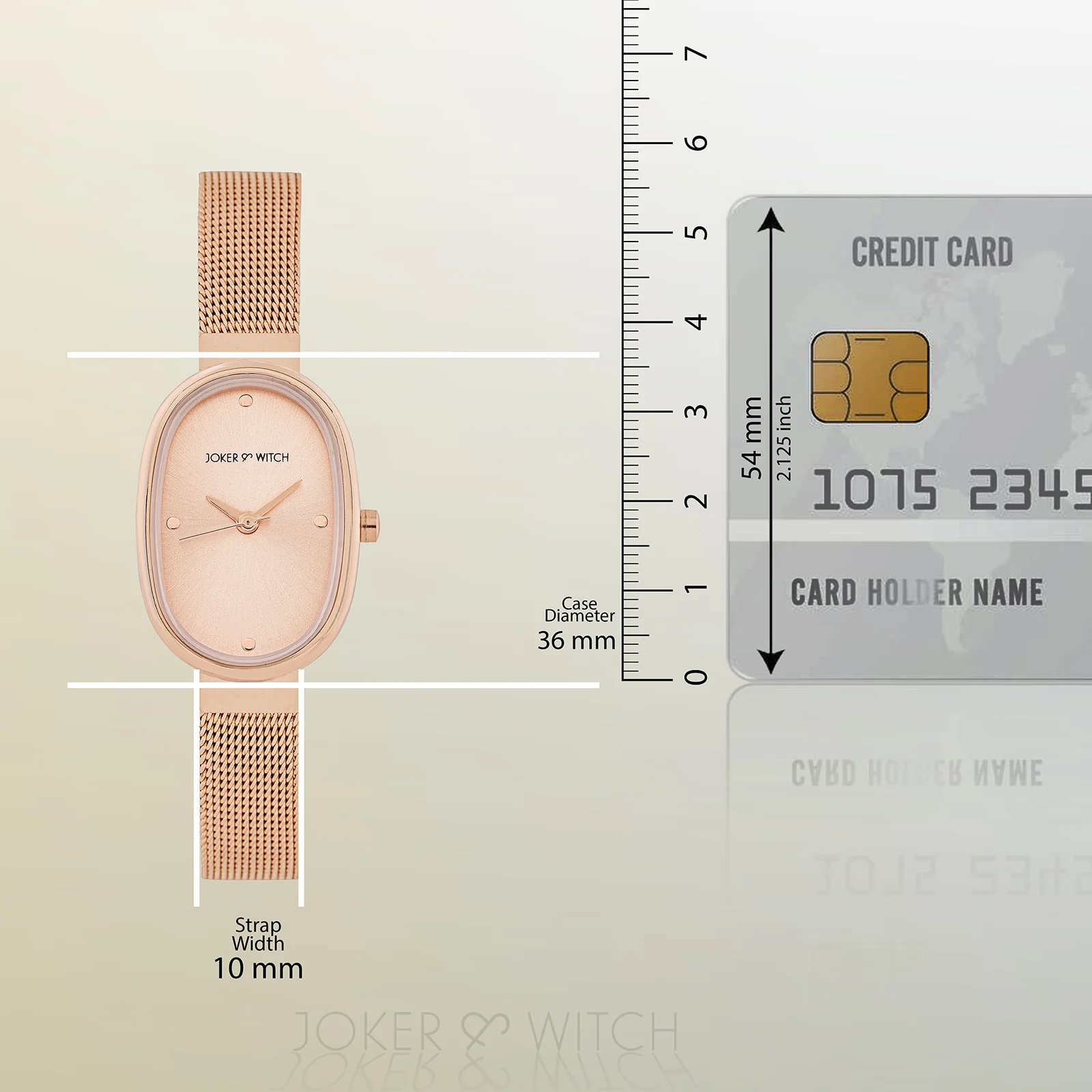 Enola Sunray Rose Gold Small Oval Dial Mesh Strap Women's Watch - Image 8