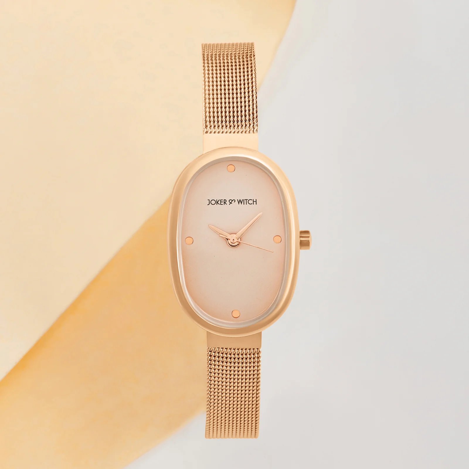 Enola Rose Gold Small Oval Dial Mesh Strap Women's Watch - Image 2