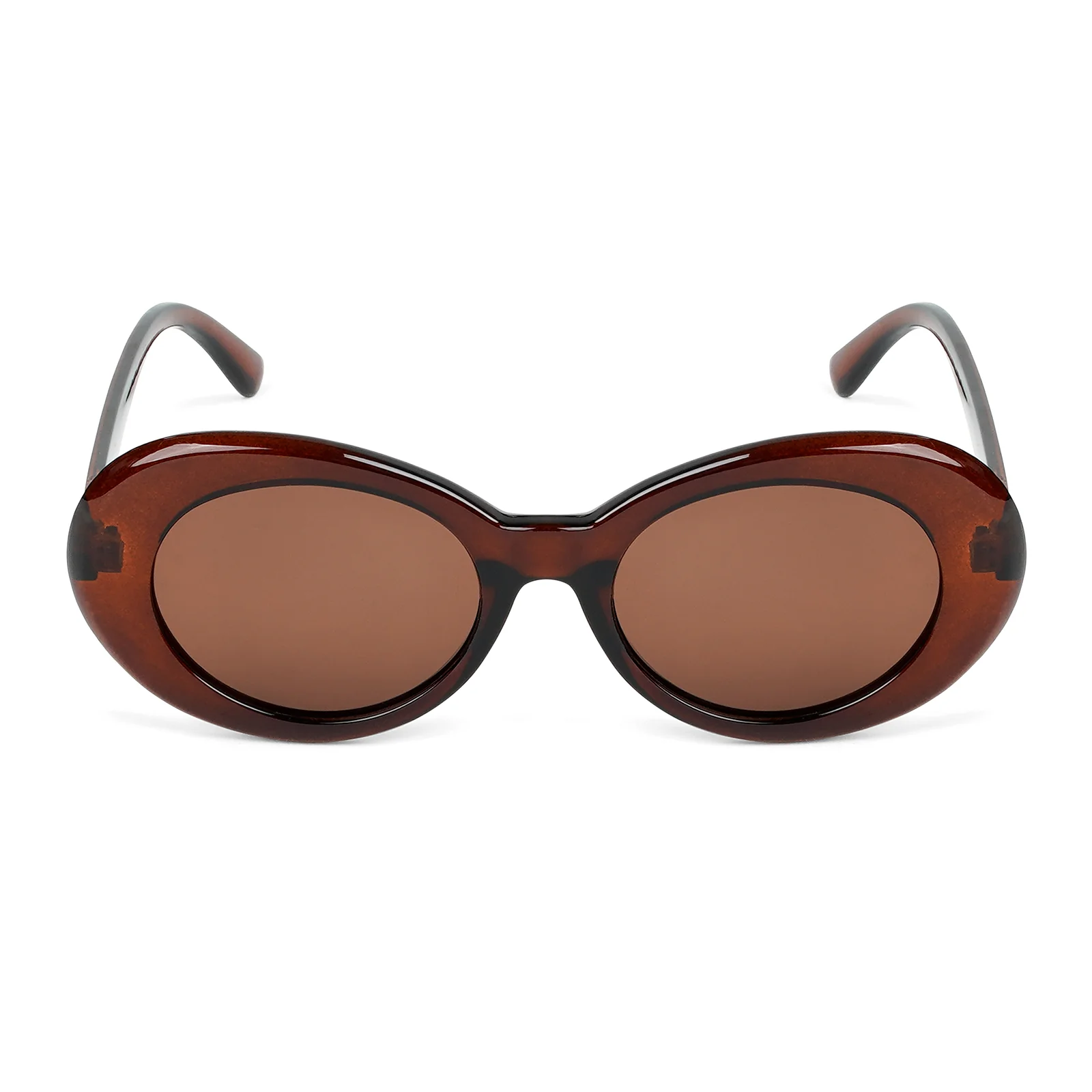 Estela Oval Brown Sunglasses - Image 3