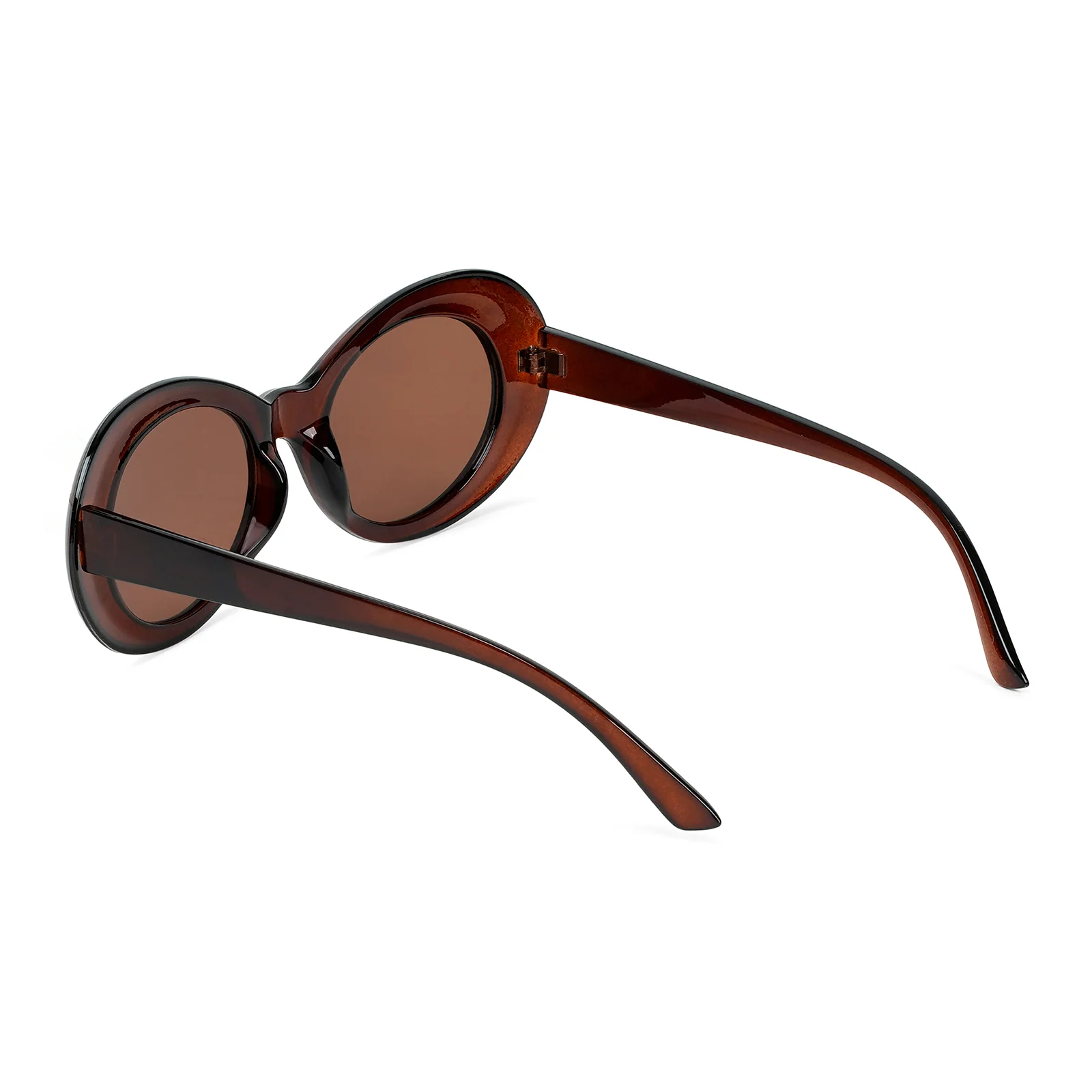 Estela Oval Brown Sunglasses - Image 6