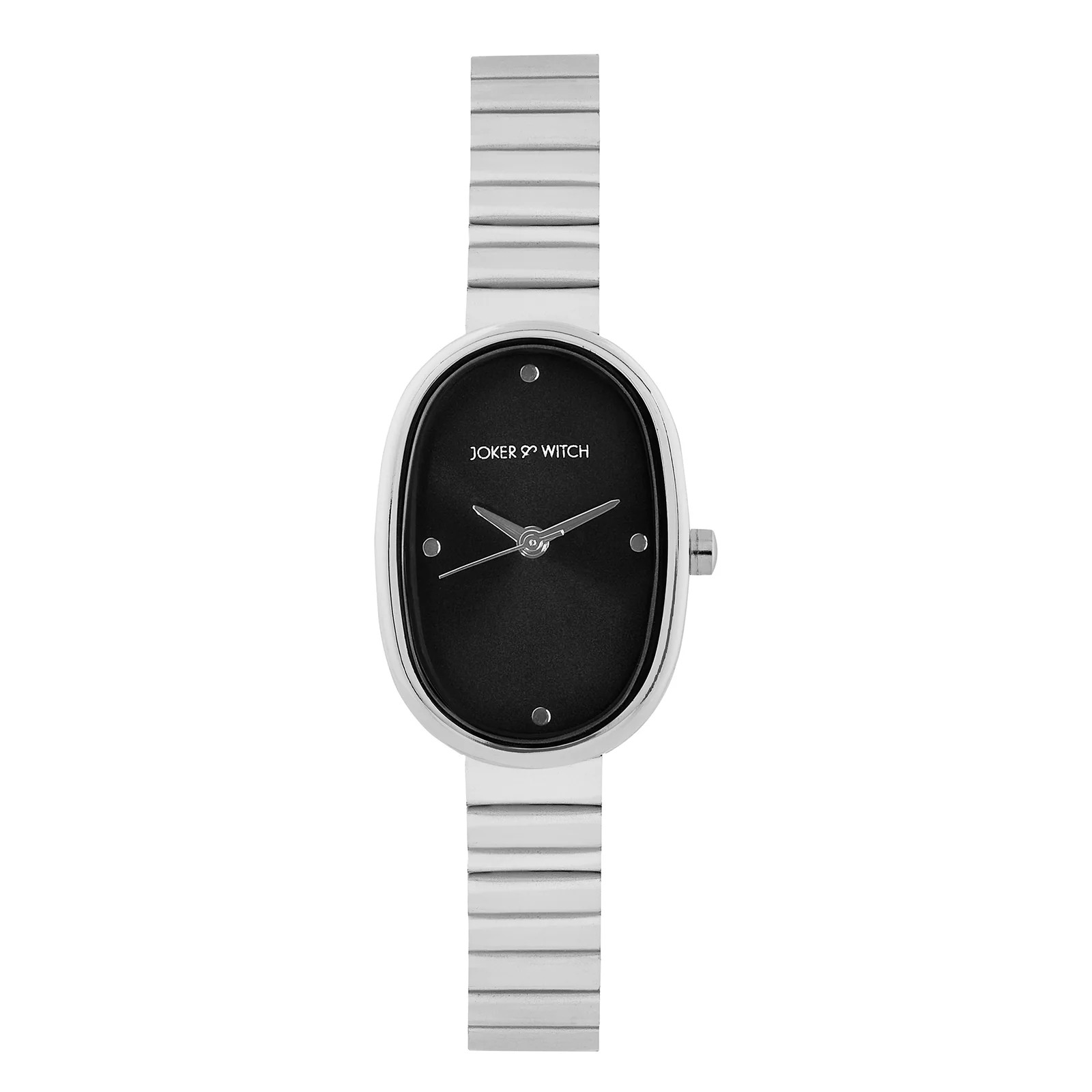 Eterna Black Small Oval Dial Silver Linked Chain Strap Women's Watch - Image 3