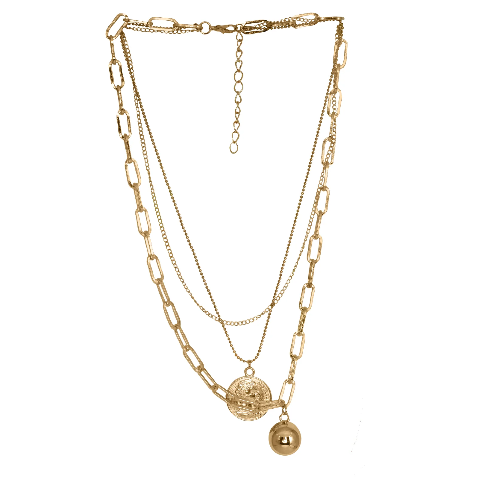 Etta Gold Link Chain Layered Necklace - Image 3
