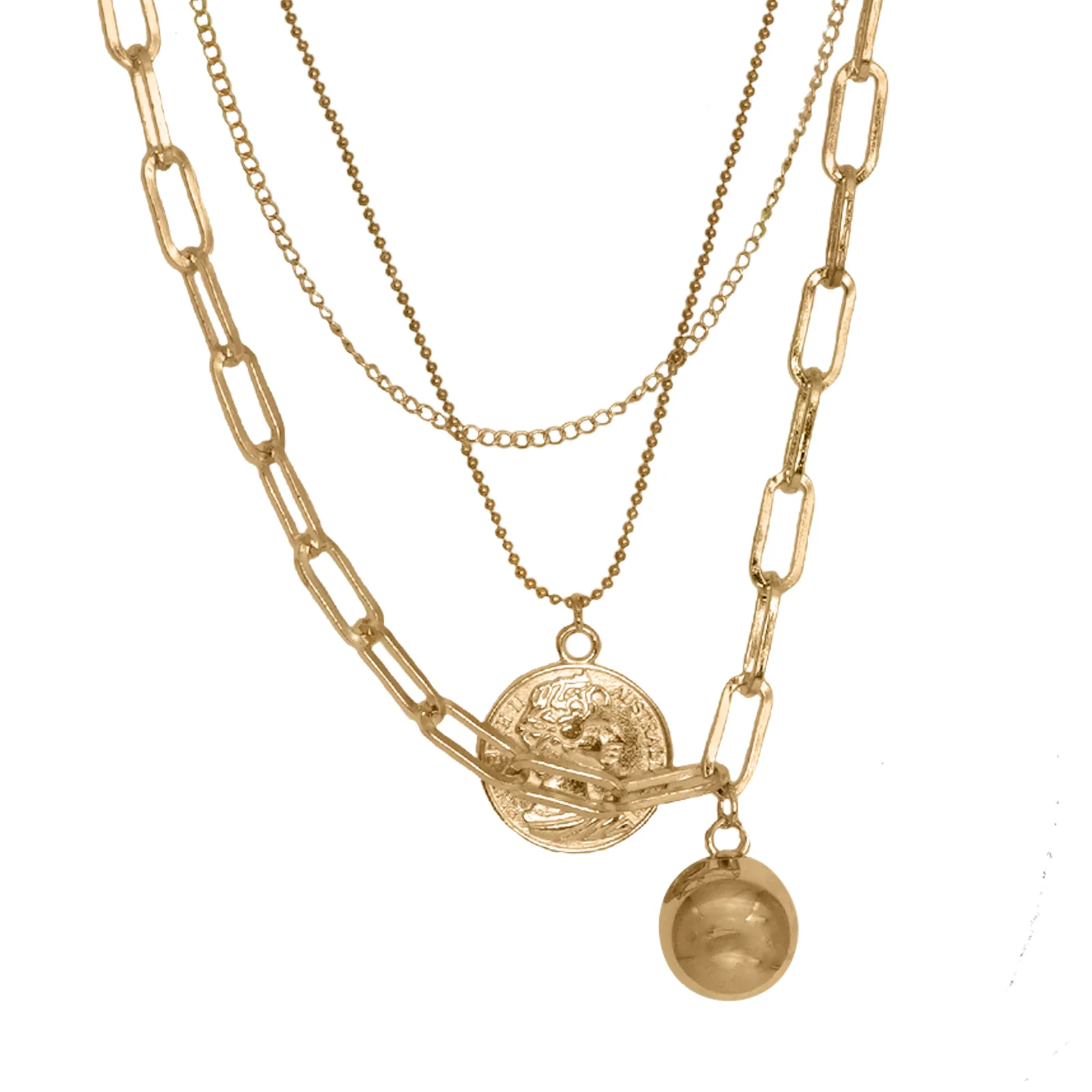 Etta Gold Link Chain Layered Necklace - Image 4