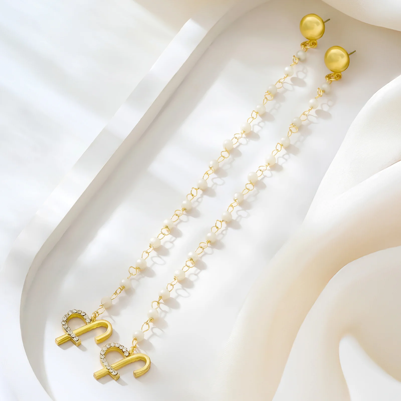 Evania Monogram Gold Earring - Image 2