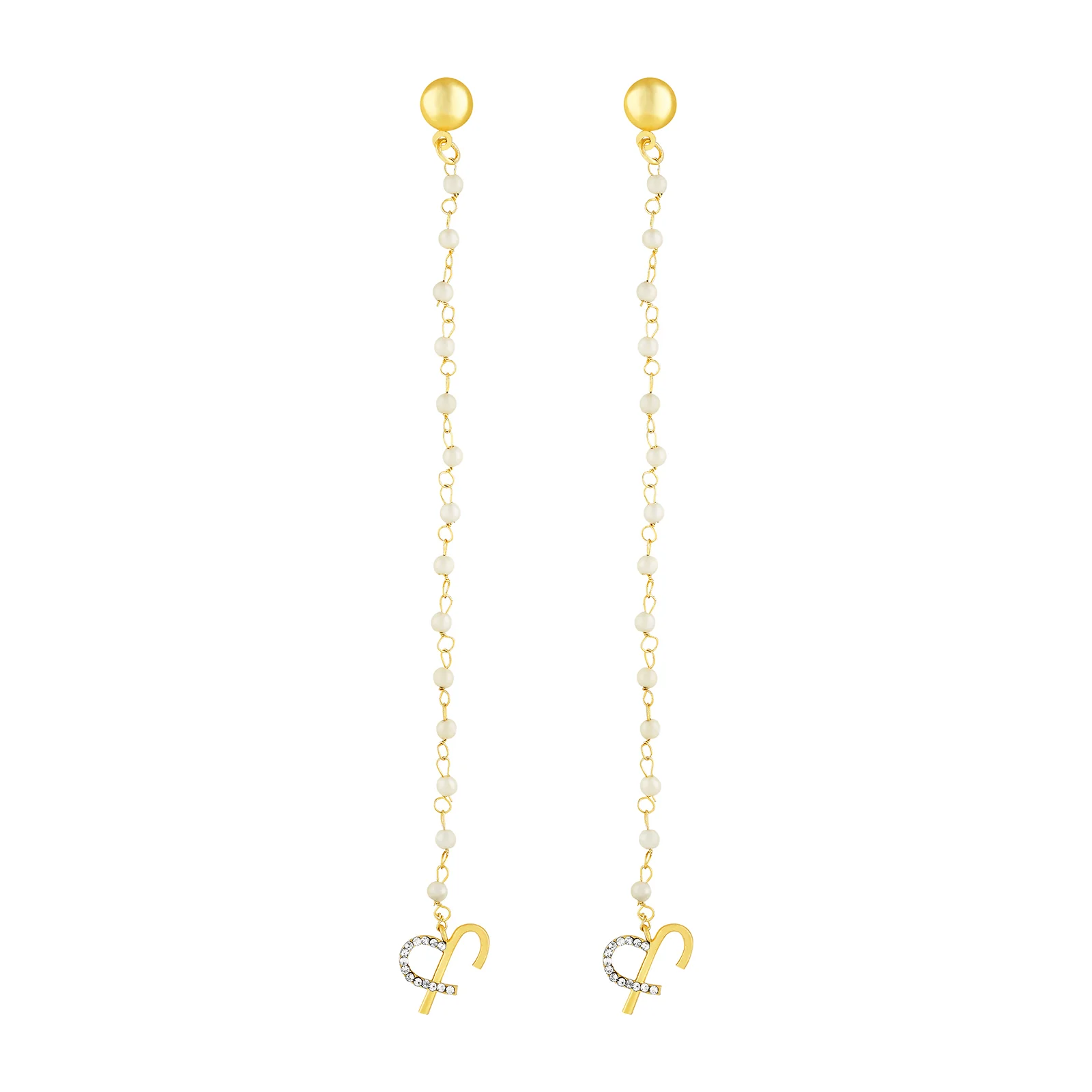 Evania Monogram Gold Earring - Image 3