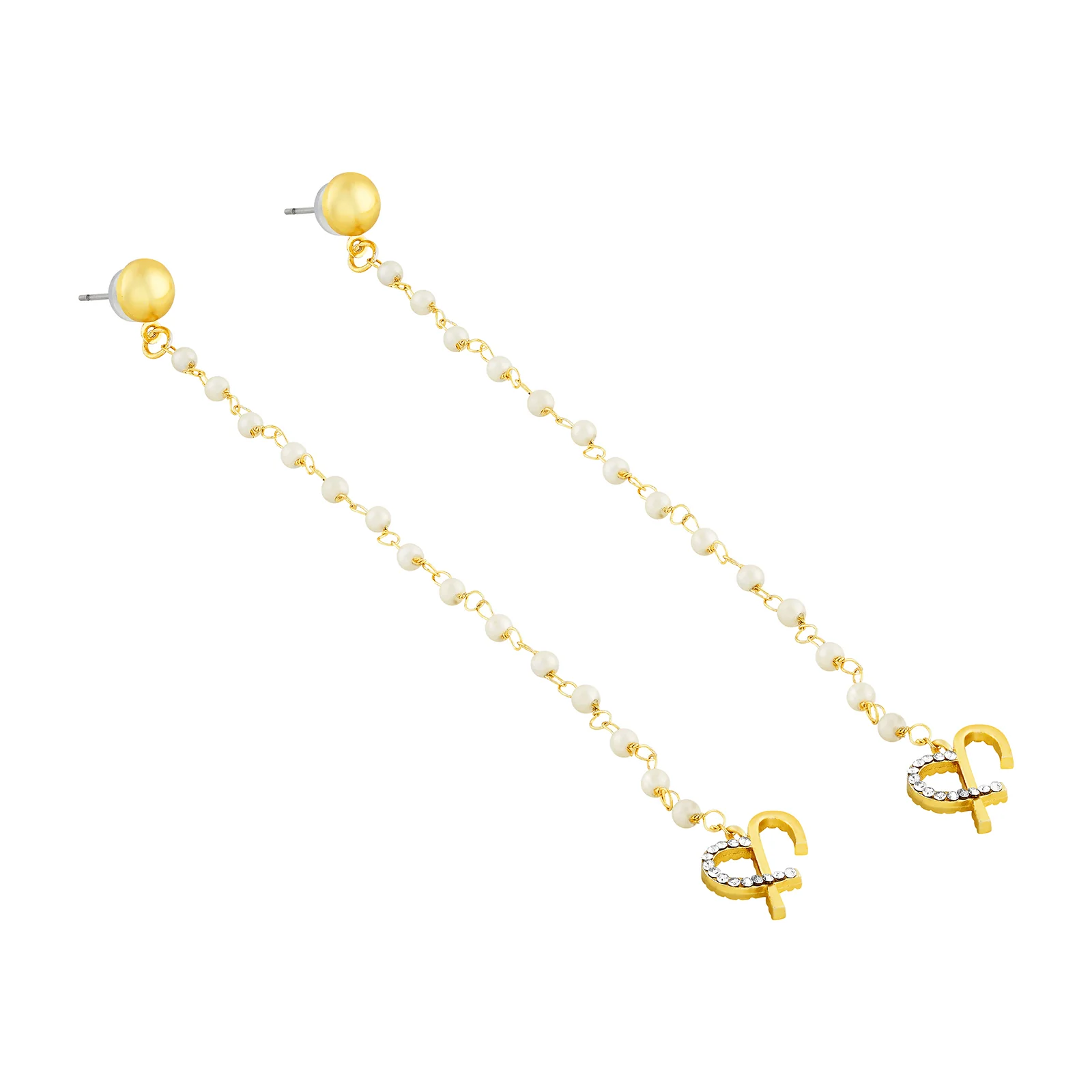 Evania Monogram Gold Earring - Image 4