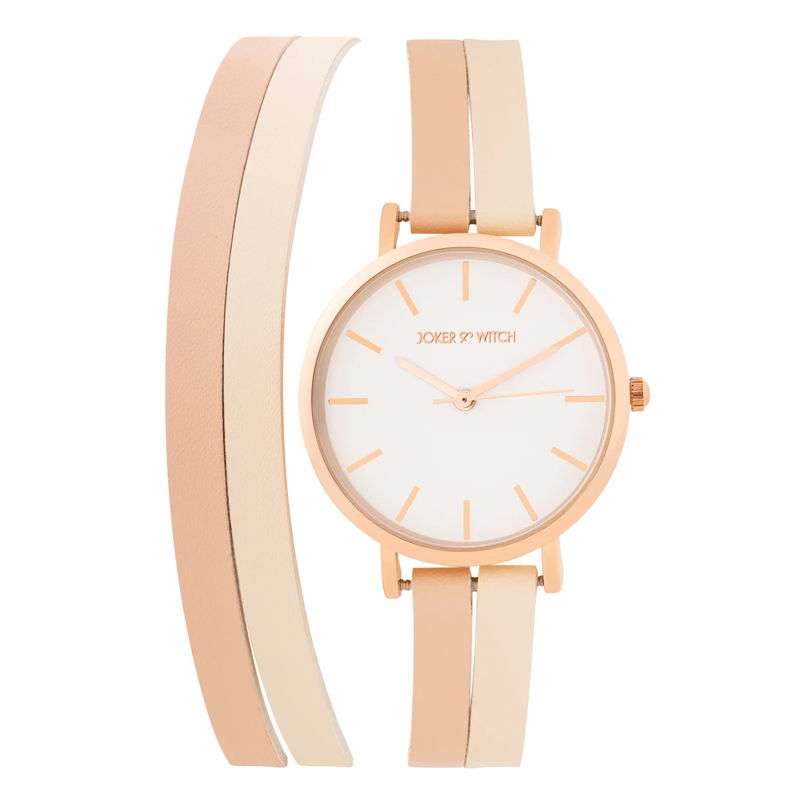 Eventide White Medium Dial Beige PU Wrap Around Strap Women's Watch - Image 3