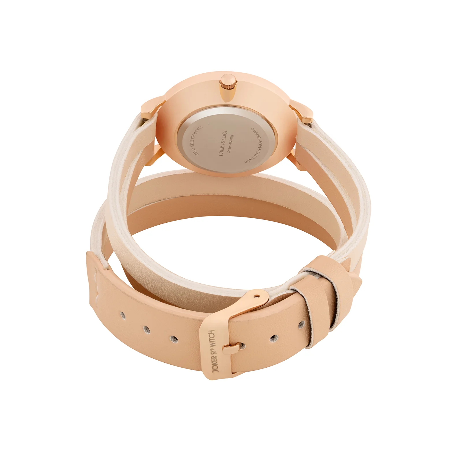 Eventide White Medium Dial Beige PU Wrap Around Strap Women's Watch - Image 6