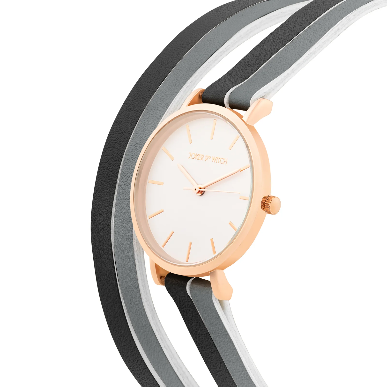 Eventide White Medium Dial Black PU Wrap Around Strap Women's Watch - Image 4