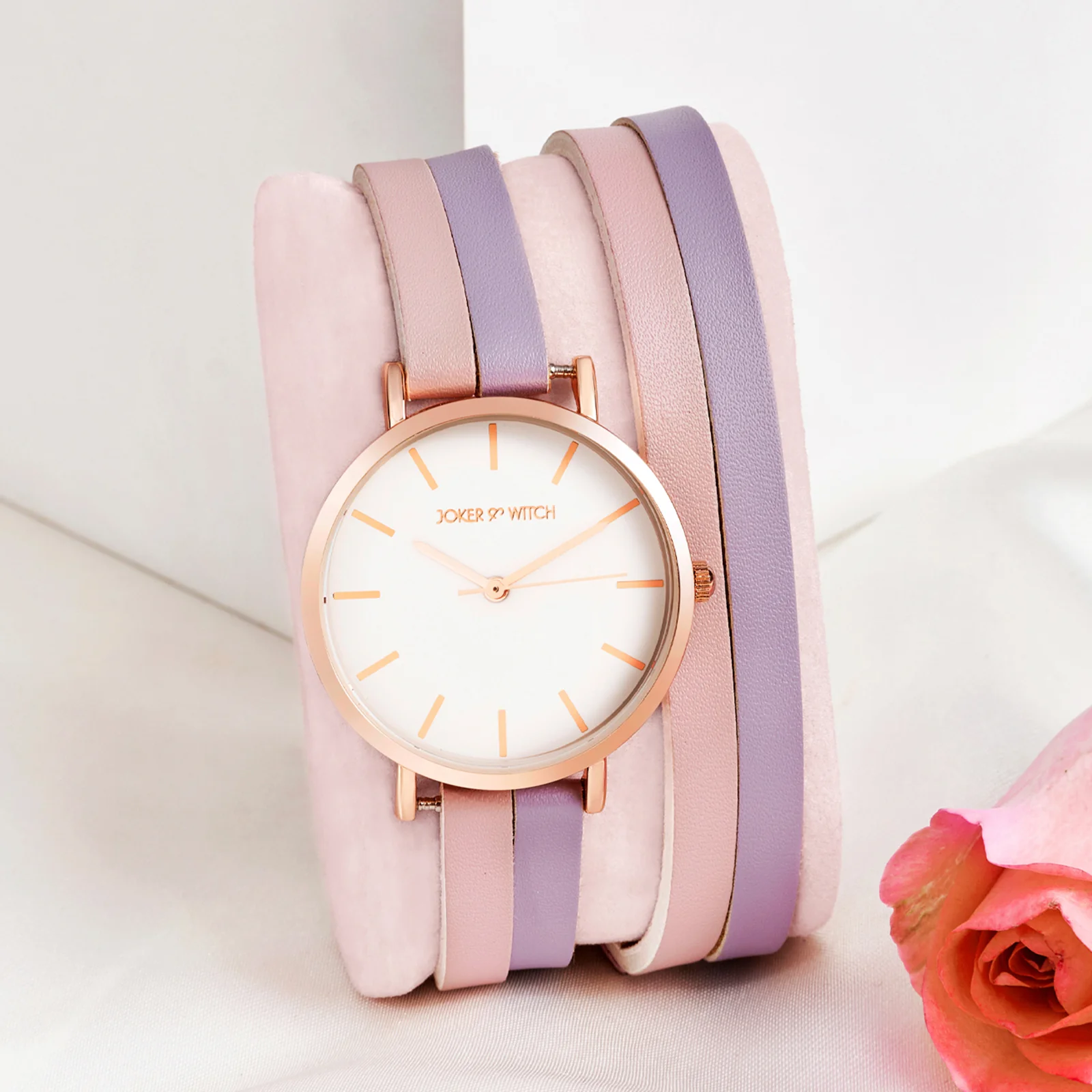 Eventide White Medium Dial Lavender PU Wrap Around Strap Women's Watch - Image 2