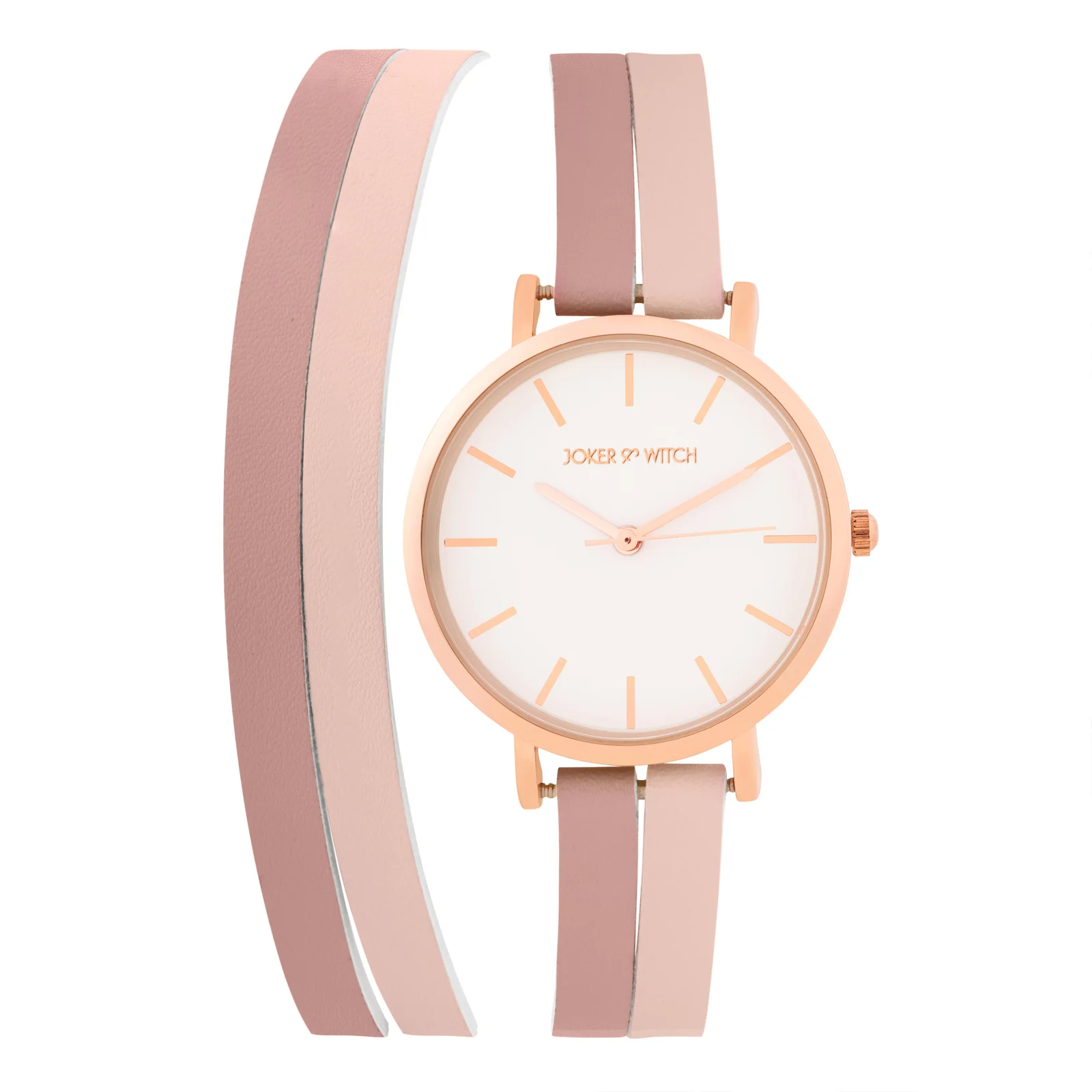 Eventide White Medium Dial Pink PU Wrap Around Strap Women's Watch - Image 3
