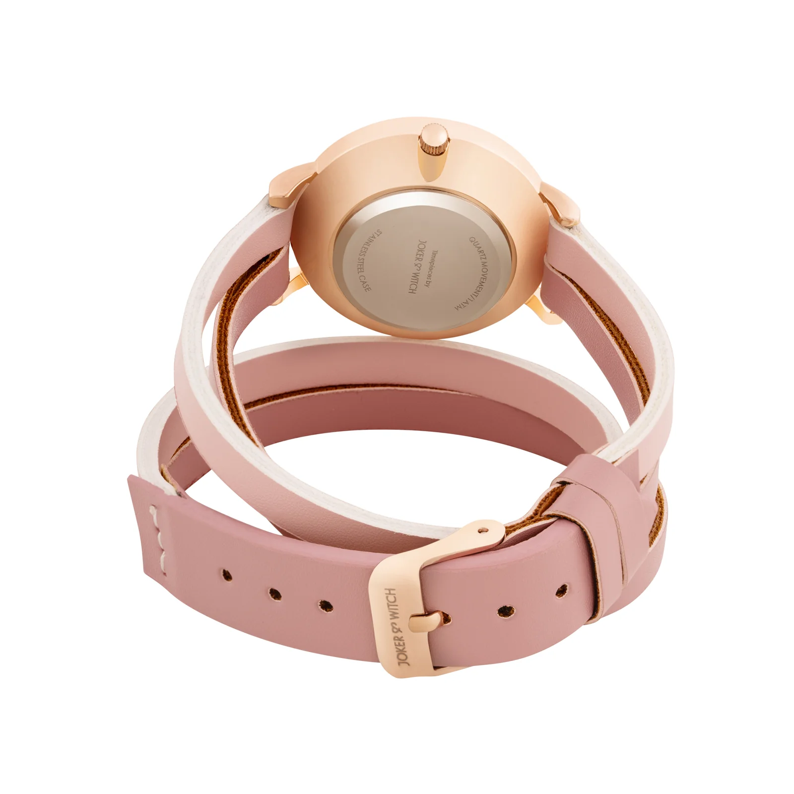 Eventide White Medium Dial Pink PU Wrap Around Strap Women's Watch - Image 6