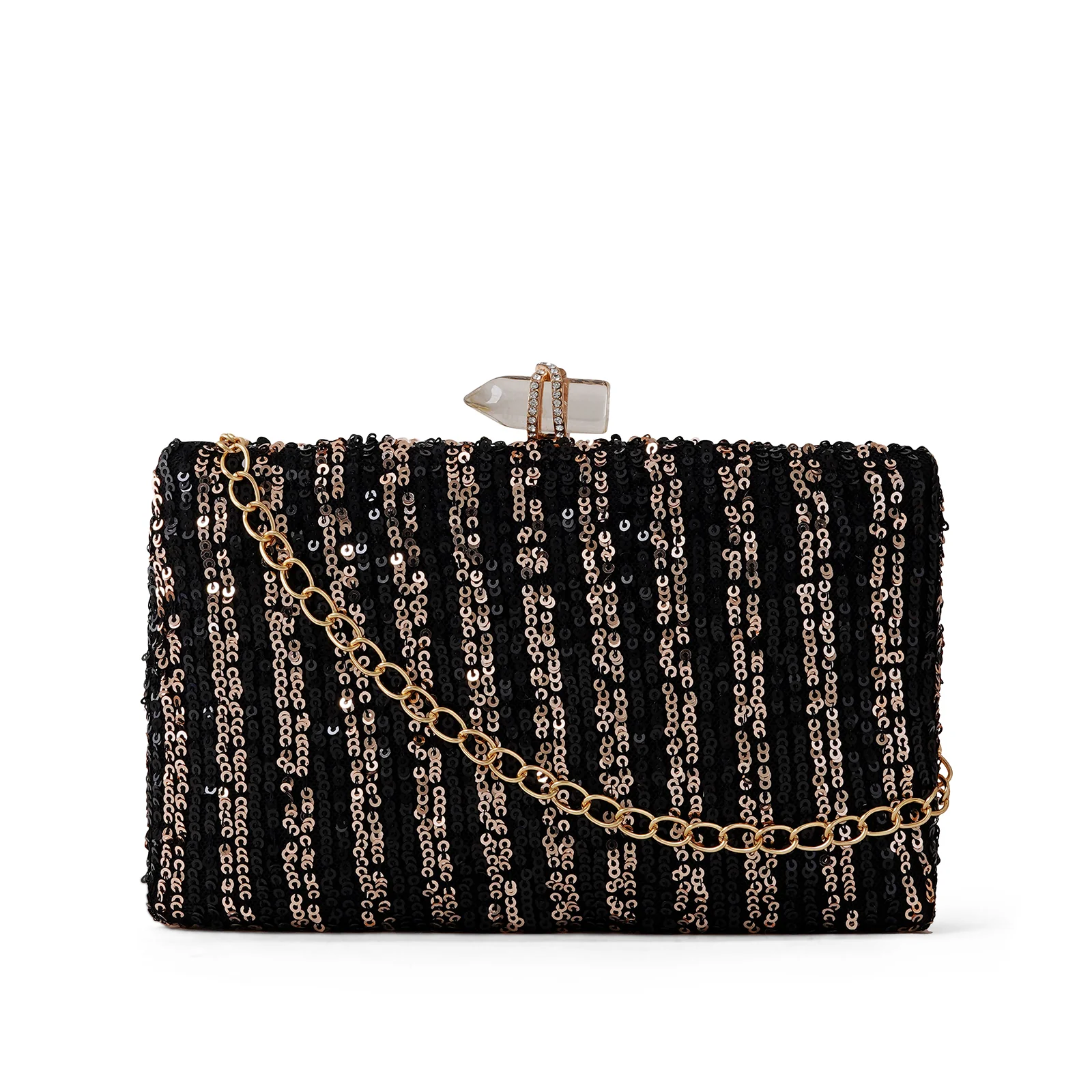 Ezra Black & Silver Sequin Clutch - Image 3