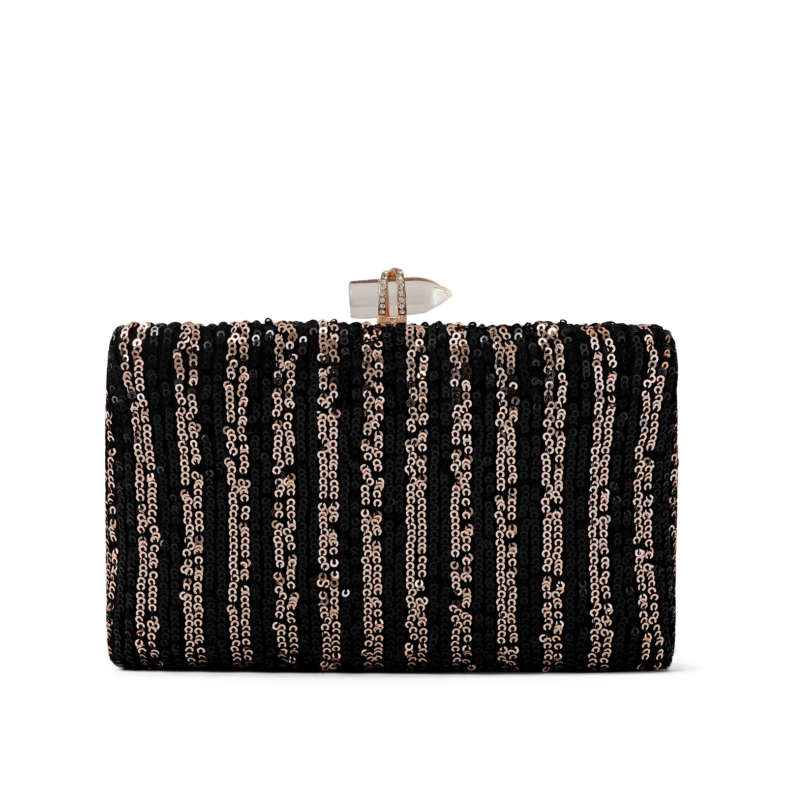 Ezra Black & Silver Sequin Clutch - Image 4