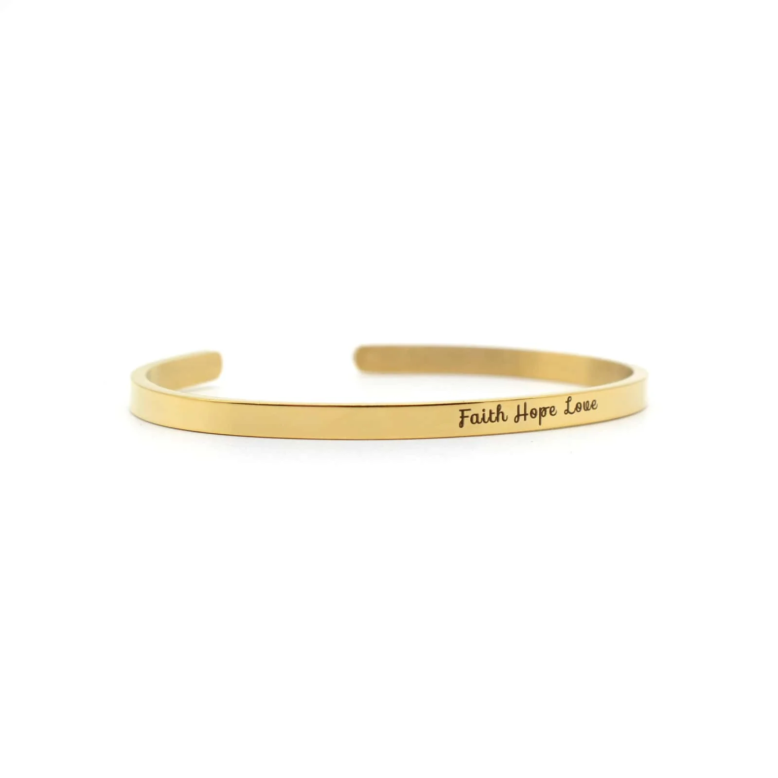 Faith Hope Love Gold Mantra Band - Image 3