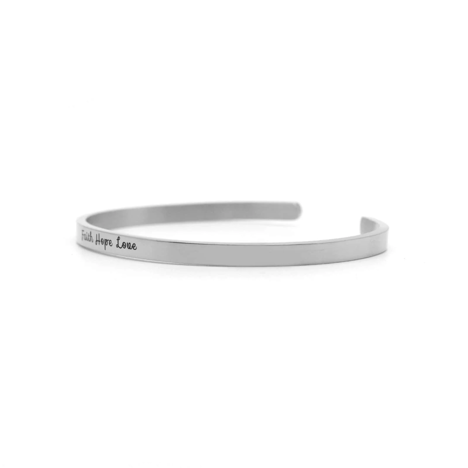 Faith Hope Love Silver Mantra Band - Image 4